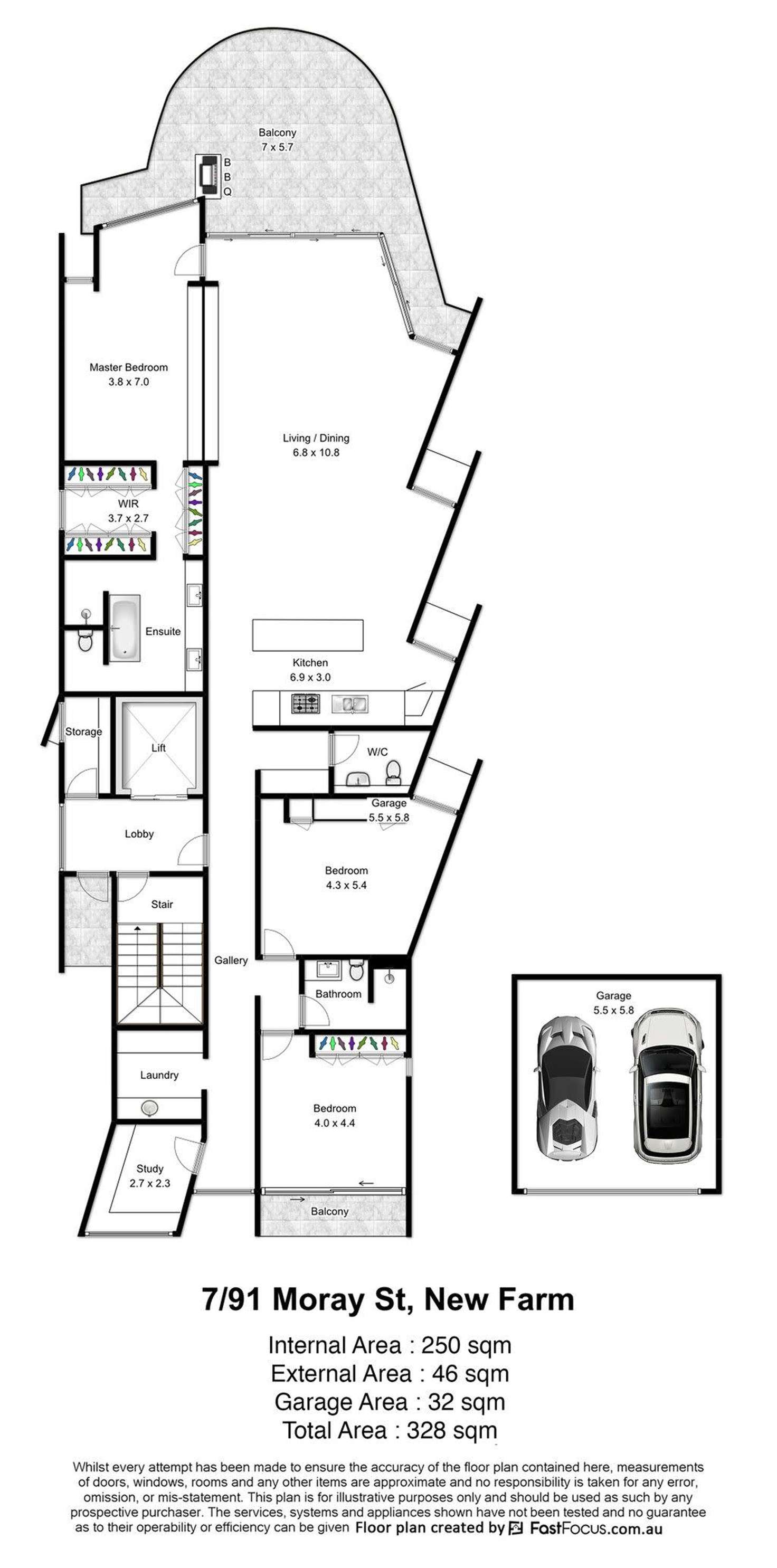 Floorplan of Homely apartment listing, 7/91 Moray Street, New Farm QLD 4005