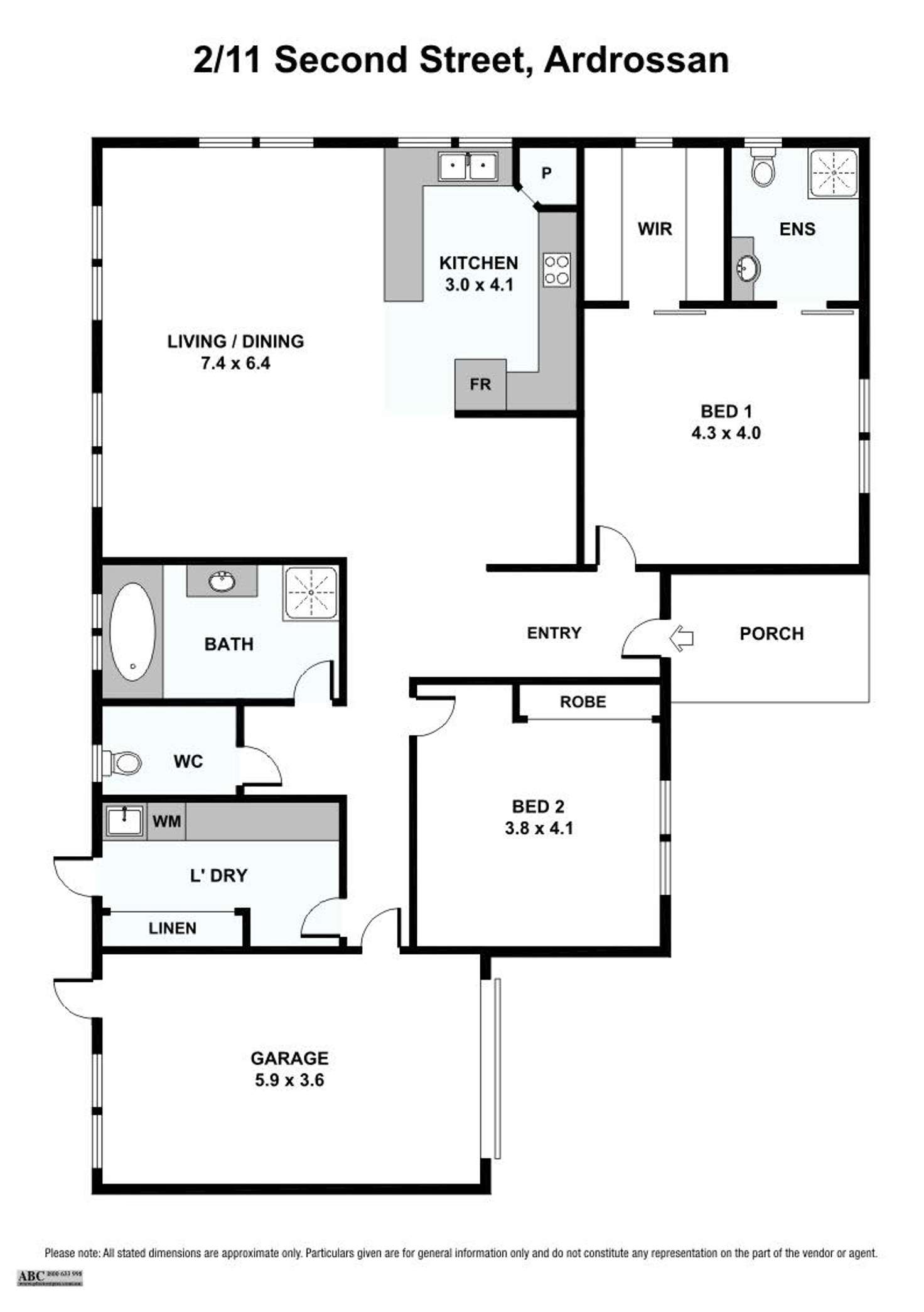 Floorplan of Homely house listing, Unit 2/11 Second Street, Ardrossan SA 5571