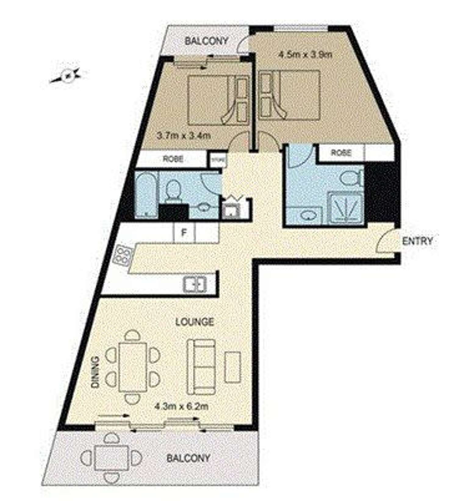 Floorplan of Homely apartment listing, 208/292 Boundary Street, Spring Hill QLD 4000