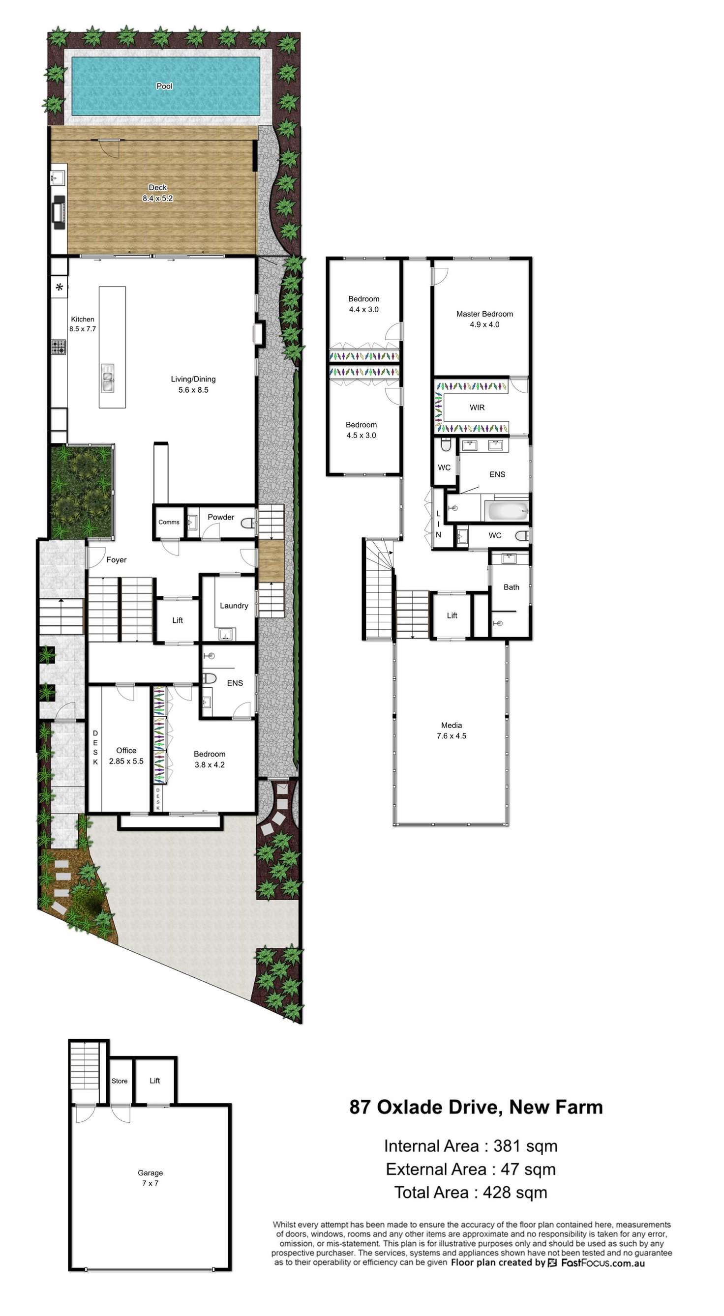 Floorplan of Homely house listing, 87 Oxlade Drive, New Farm QLD 4005