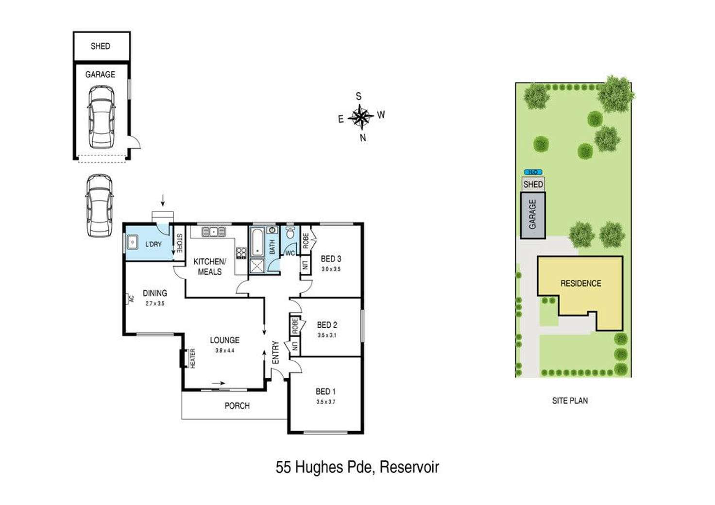 Floorplan of Homely house listing, 55 Hughes Parade, Reservoir VIC 3073