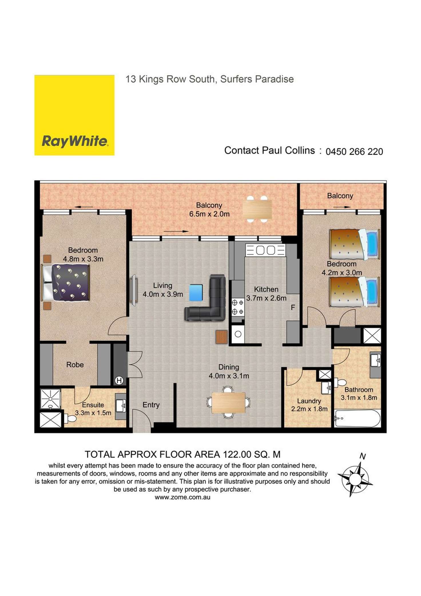 Floorplan of Homely apartment listing, 13/18 Commodore Drive, Surfers Paradise QLD 4217