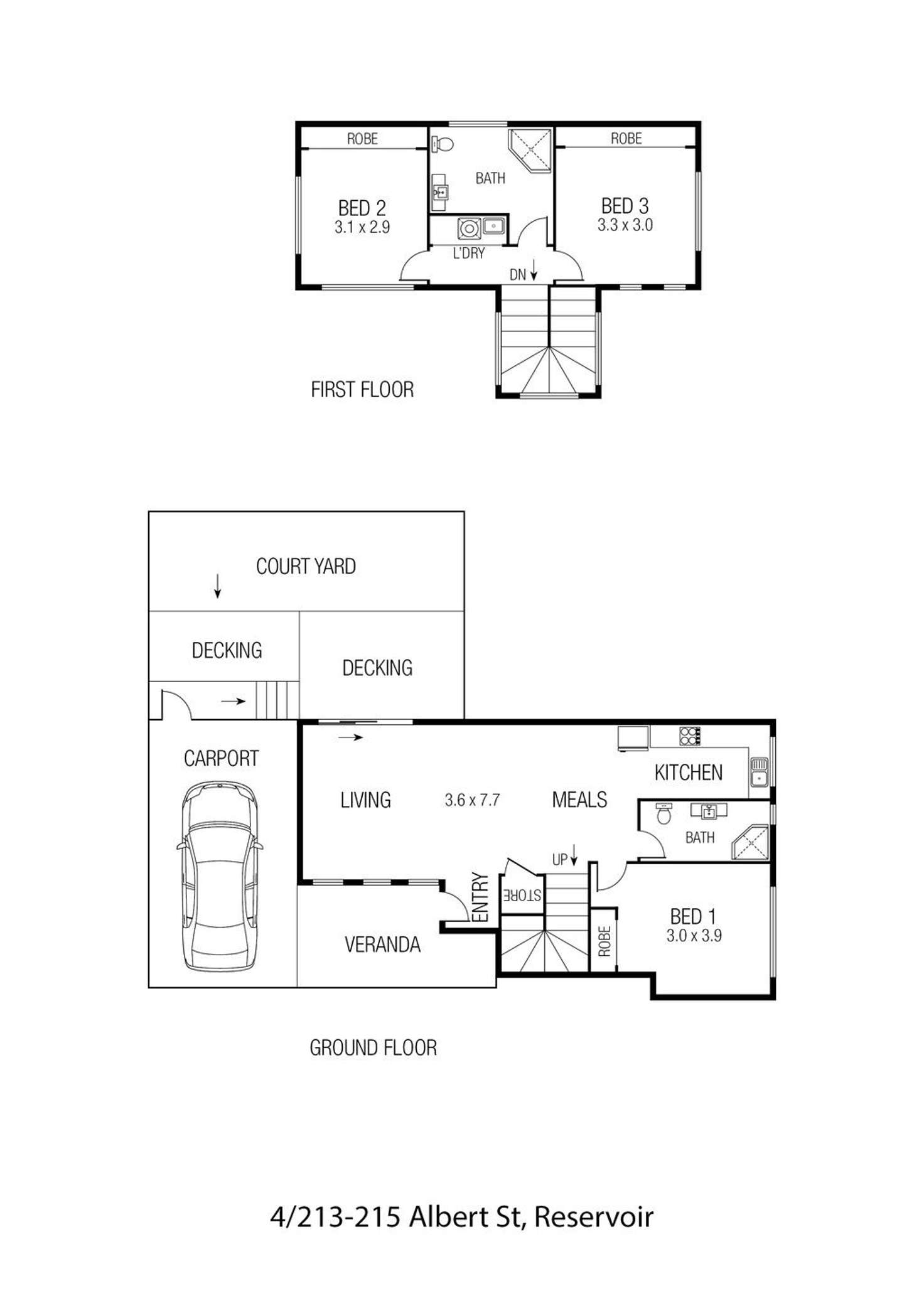 Floorplan of Homely townhouse listing, 4/213-215 Albert Street, Reservoir VIC 3073