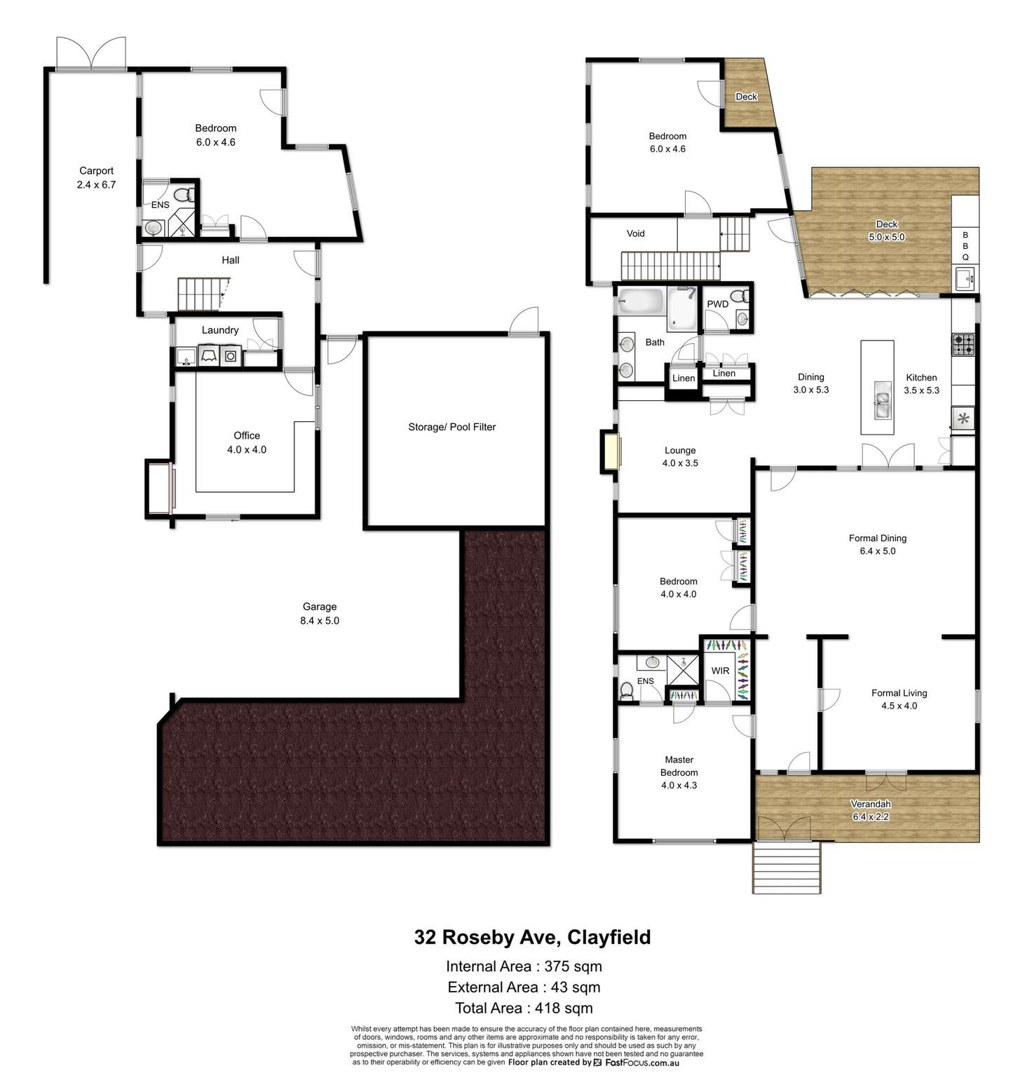 Floorplan of Homely house listing, 32 Roseby Avenue, Clayfield QLD 4011