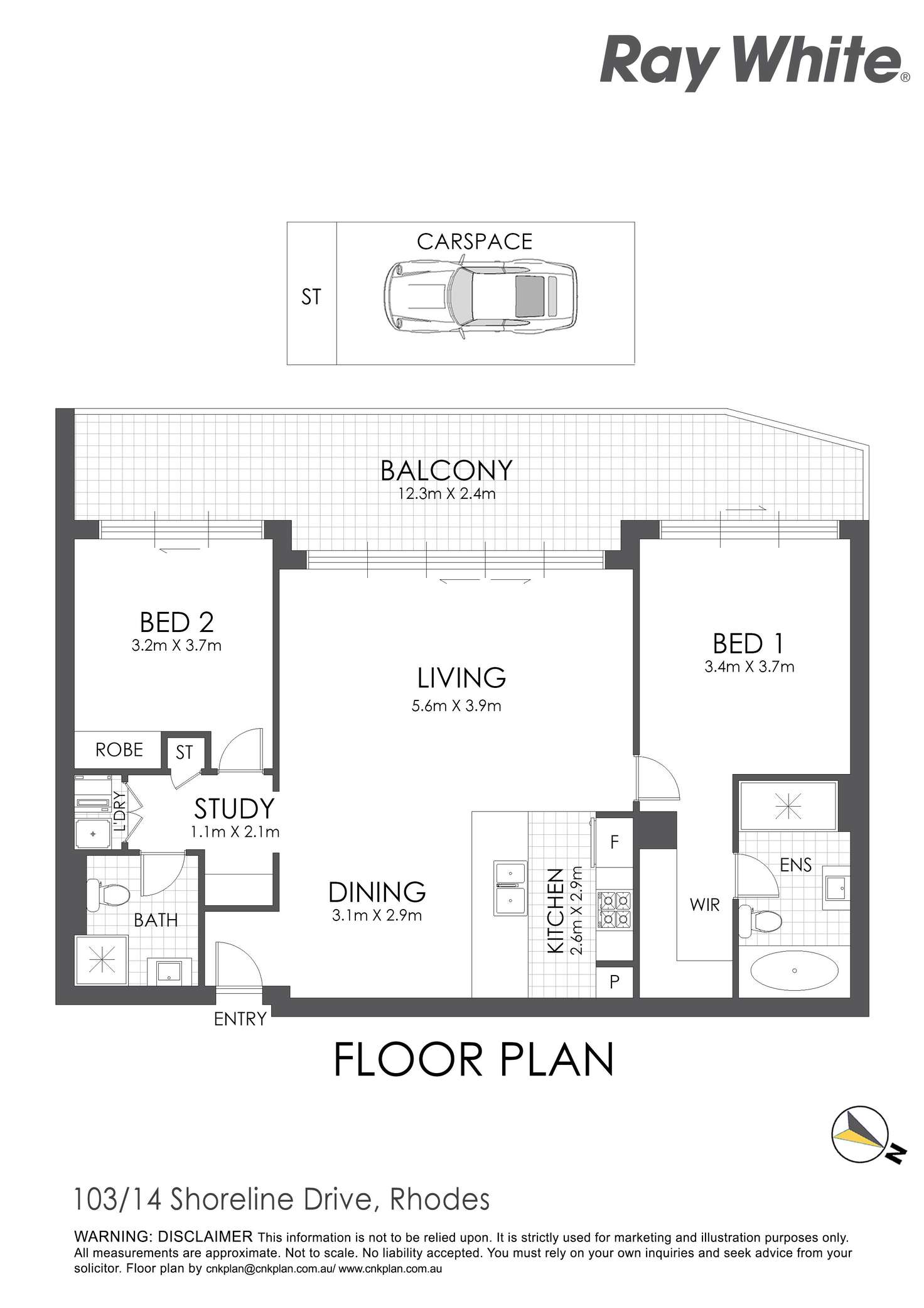 Floorplan of Homely apartment listing, 103/14 Shoreline Drive, Rhodes NSW 2138