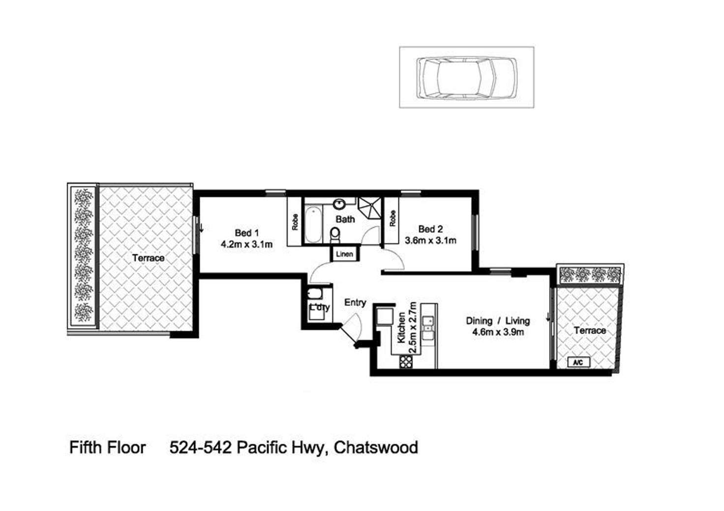 Floorplan of Homely apartment listing, 34/524-542 Pacific Highway, Chatswood NSW 2067