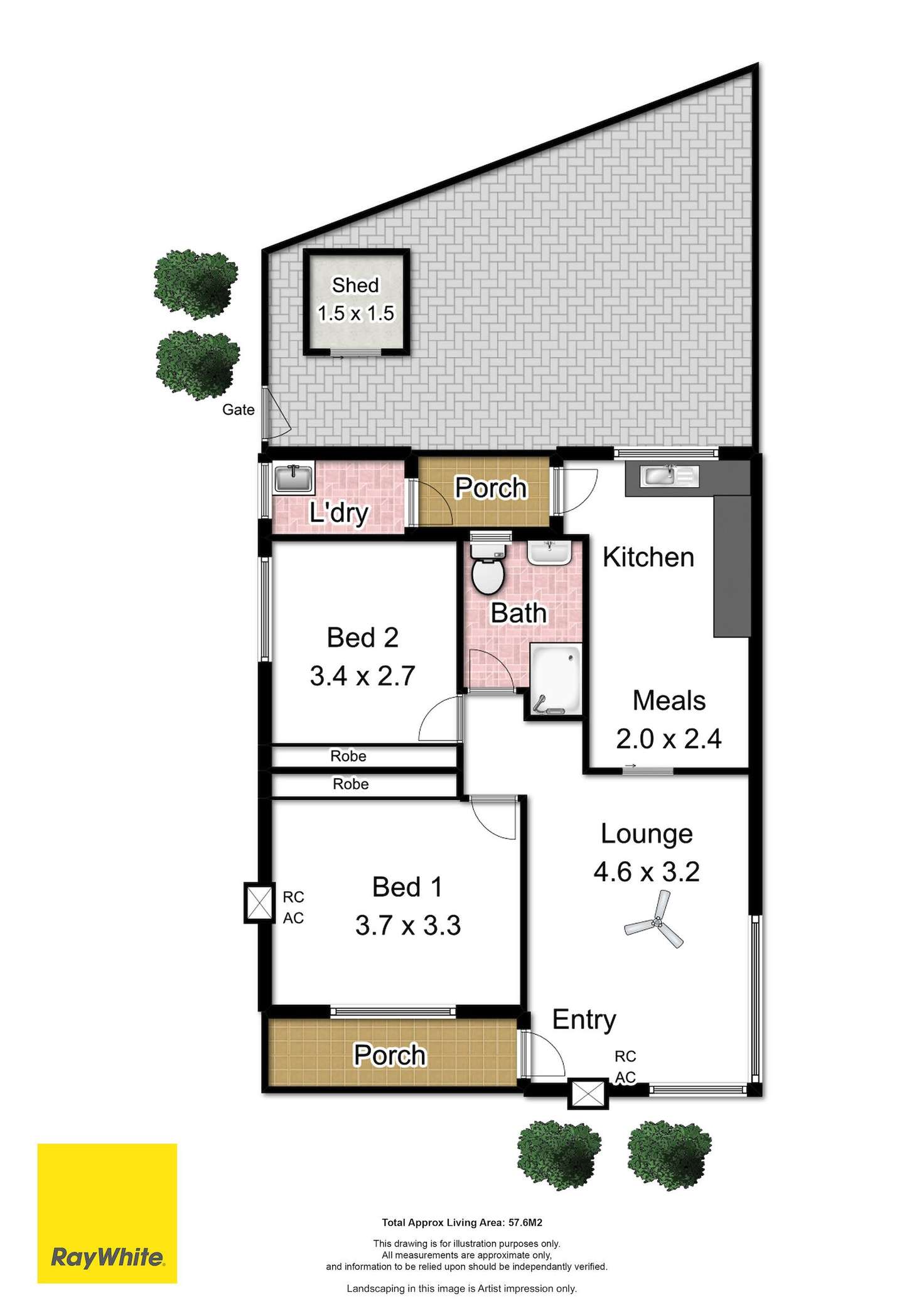 Floorplan of Homely unit listing, 3/66 Witton Road, Christies Beach SA 5165