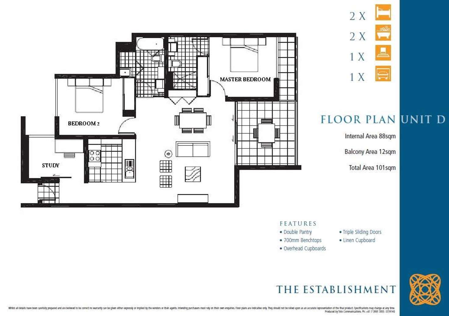 Floorplan of Homely apartment listing, 402/1 Ella Street, Newstead QLD 4006