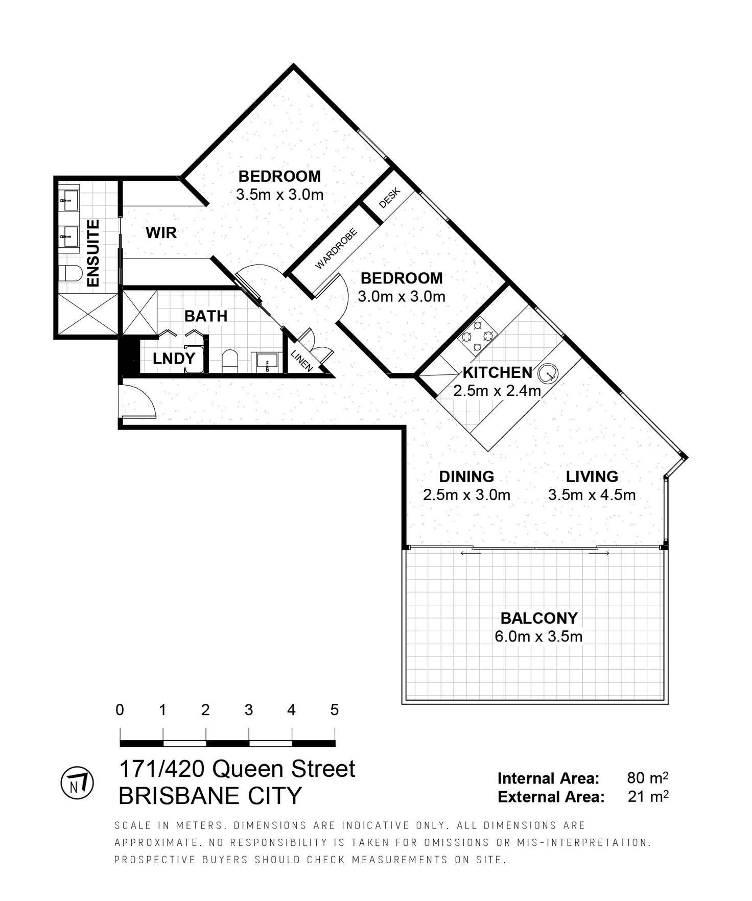 Floorplan of Homely apartment listing, 171/420 Queen Street, Brisbane QLD 4000