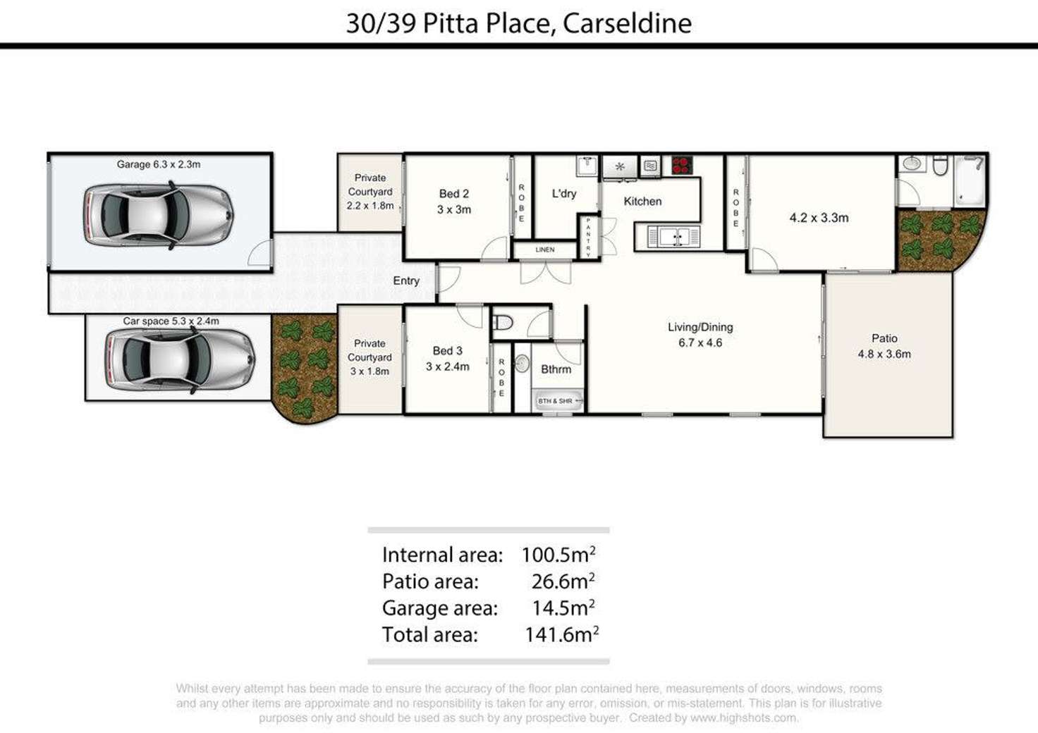 Floorplan of Homely townhouse listing, 30/39 Pitta Place, Carseldine QLD 4034