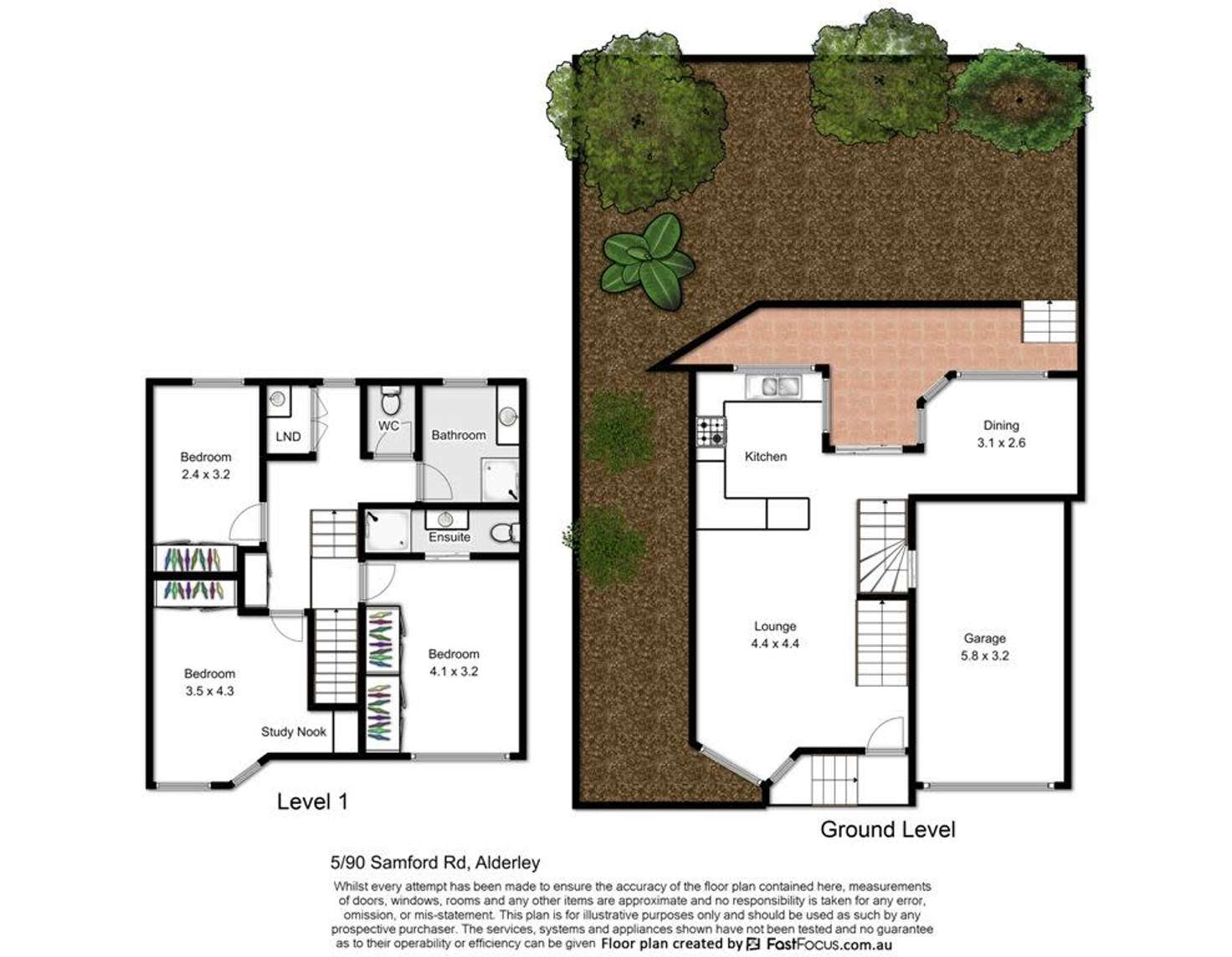 Floorplan of Homely townhouse listing, 5/90 Samford Road, Alderley QLD 4051