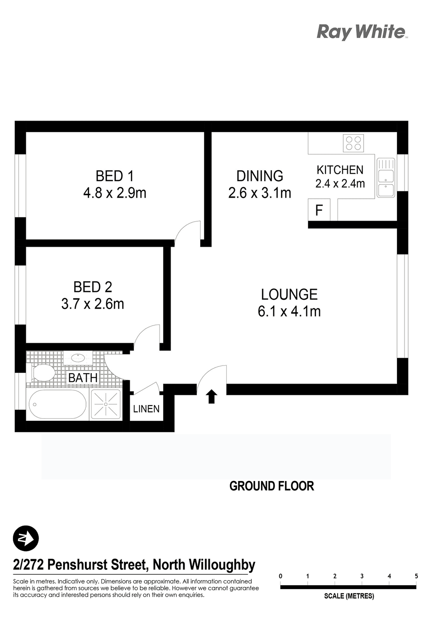 Floorplan of Homely unit listing, 2/272 Penshurst Street, Willoughby NSW 2068