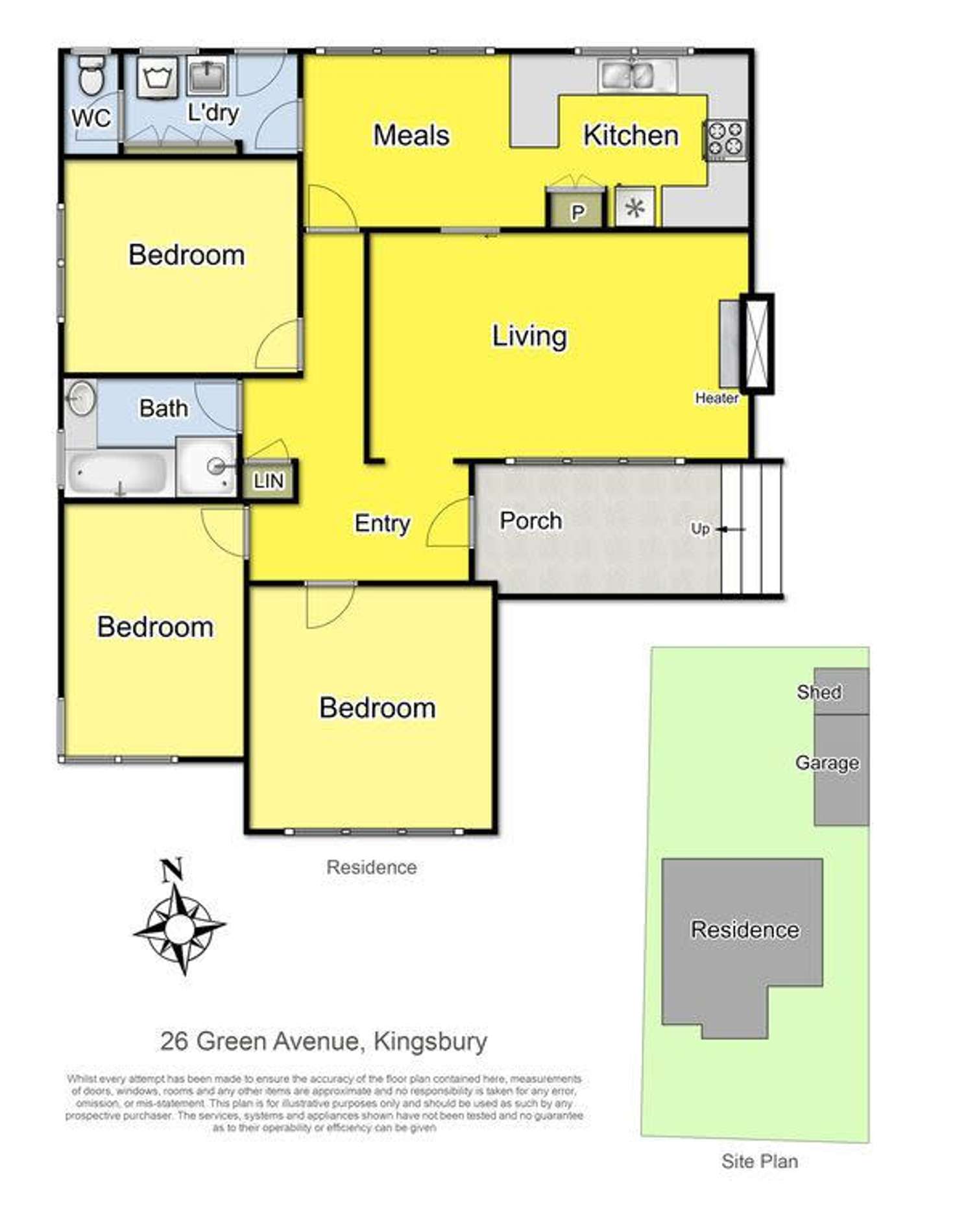 Floorplan of Homely house listing, 26 Green Avenue, Kingsbury VIC 3083