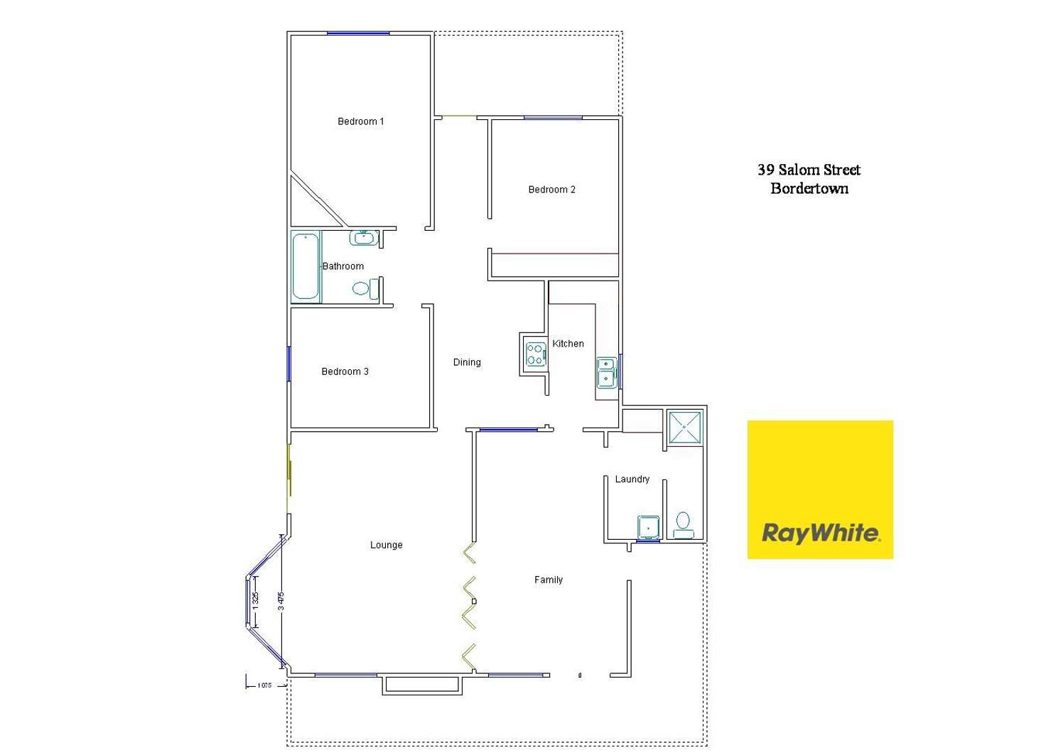 Floorplan of Homely house listing, 39 Salom Street, Bordertown SA 5268