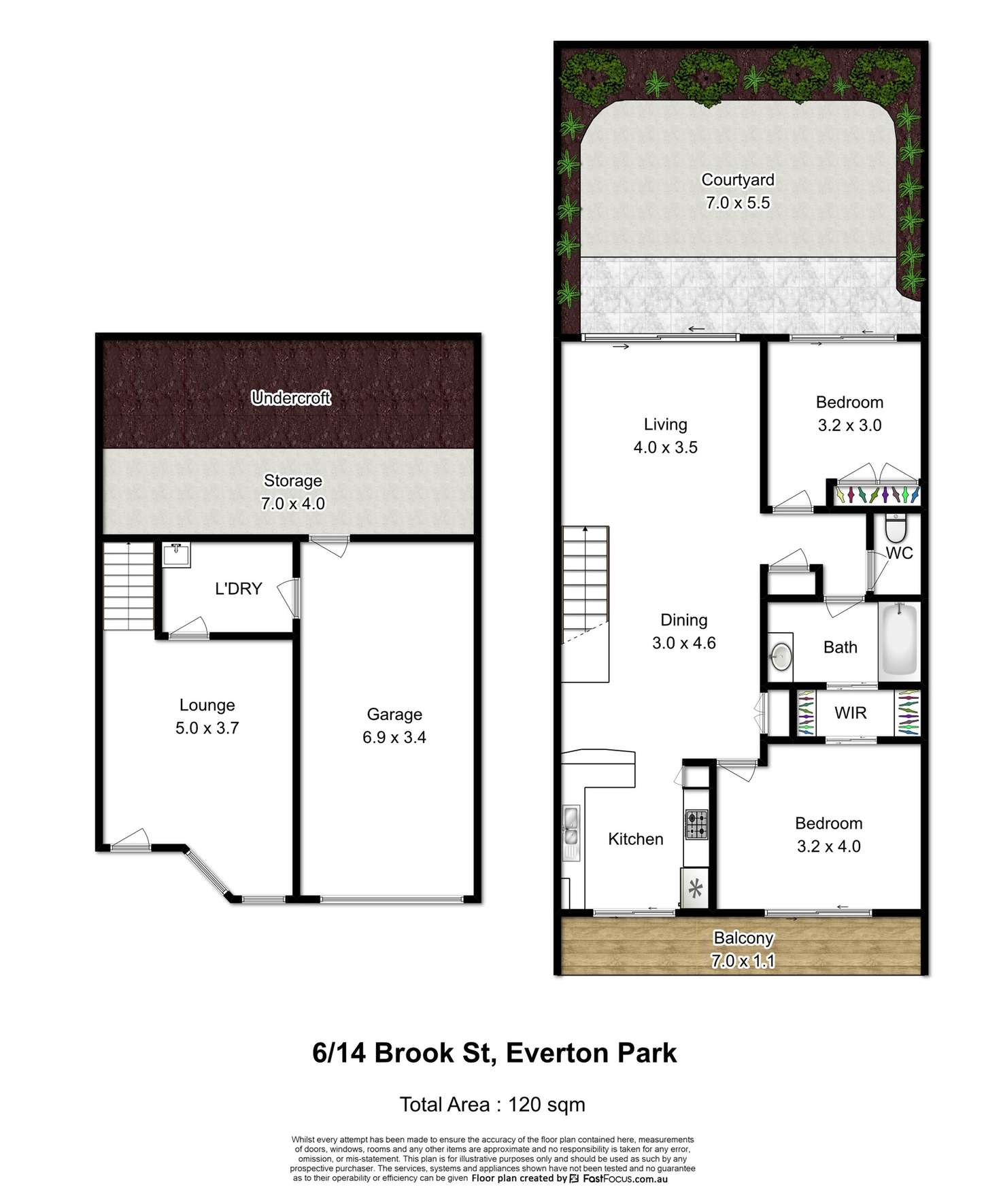 Floorplan of Homely townhouse listing, 6/14 Brook Street, Everton Park QLD 4053