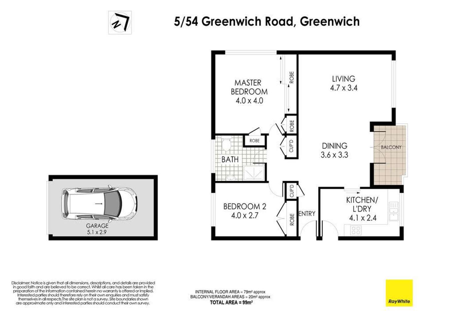 Floorplan of Homely apartment listing, 5/54 Greenwich Road, Greenwich NSW 2065