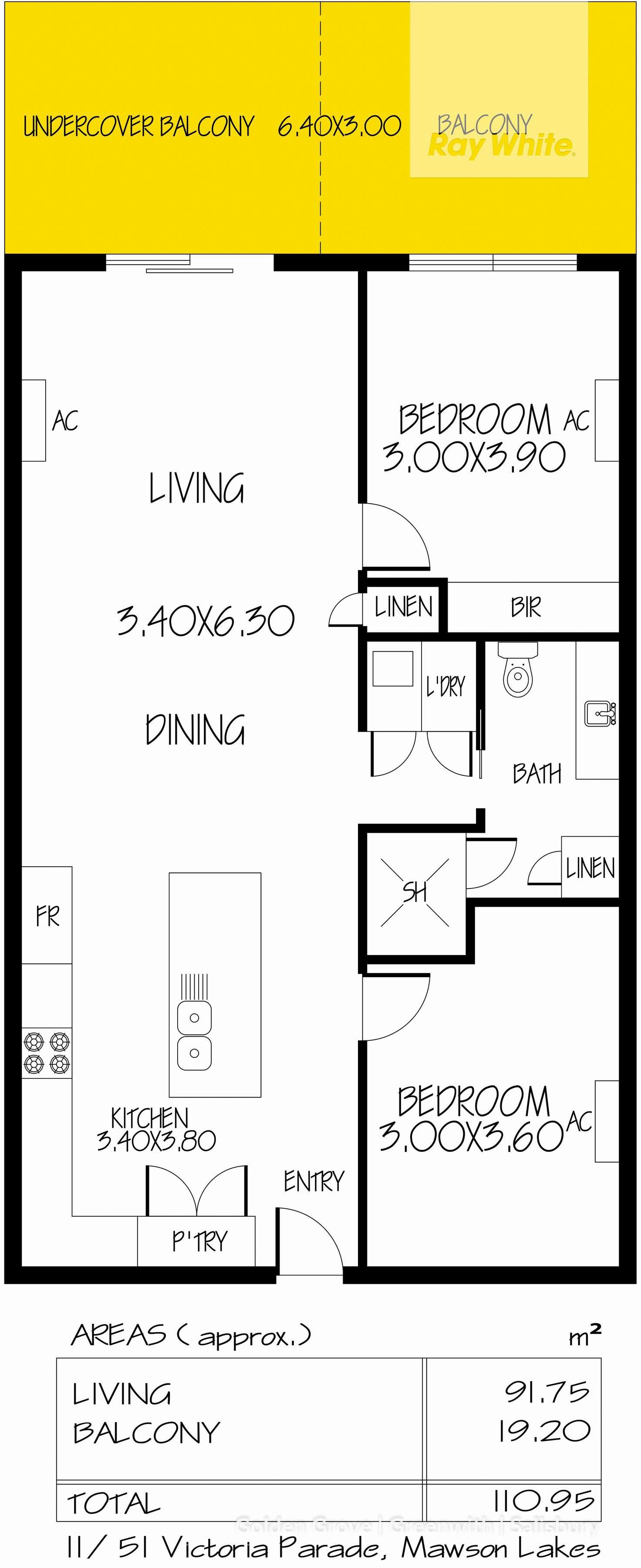 Floorplan of Homely house listing, 11/51 Victoria Parade, Mawson Lakes SA 5095