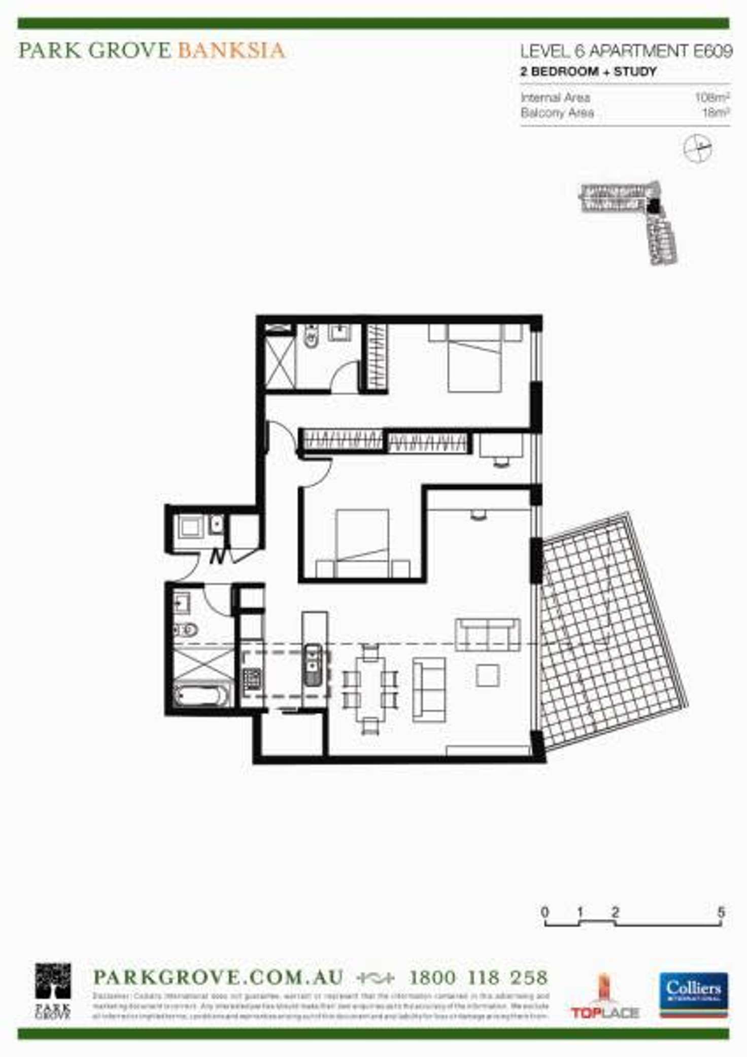 Floorplan of Homely apartment listing, 2609/43-45 Wilson Street, Botany NSW 2019