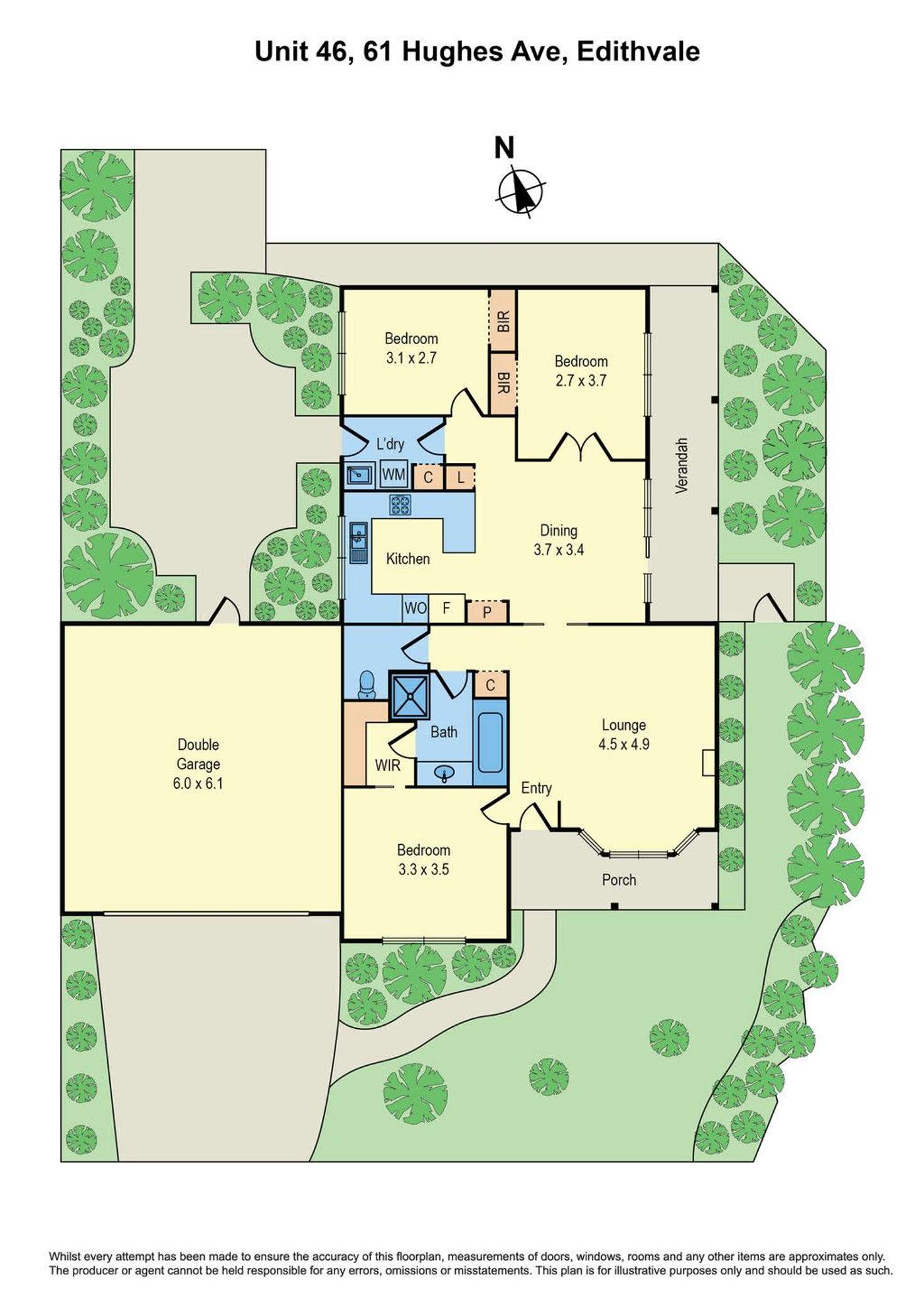 Floorplan of Homely unit listing, 46/61 Hughes Avenue, Edithvale VIC 3196