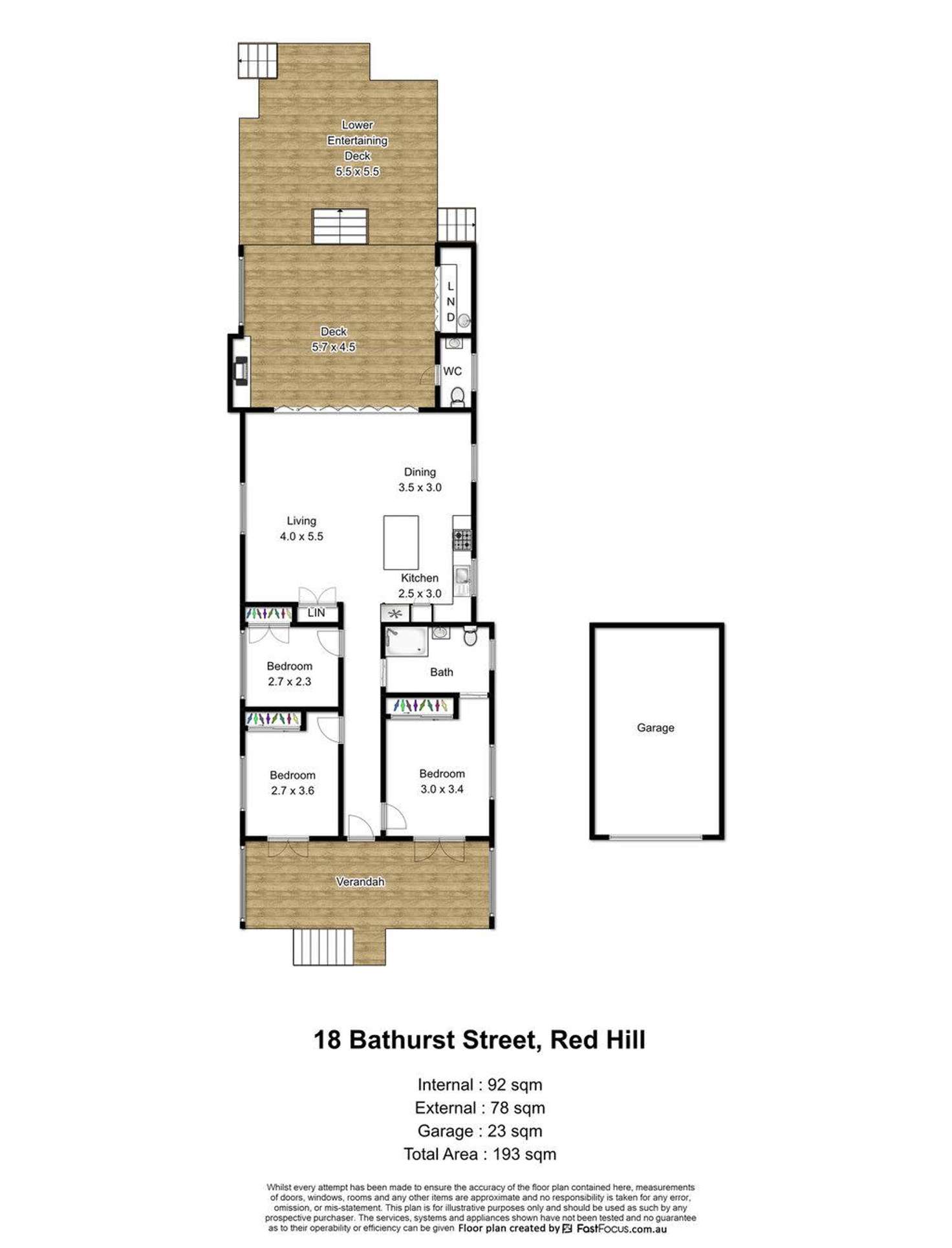 Floorplan of Homely house listing, 18 Bathurst Street, Red Hill QLD 4059