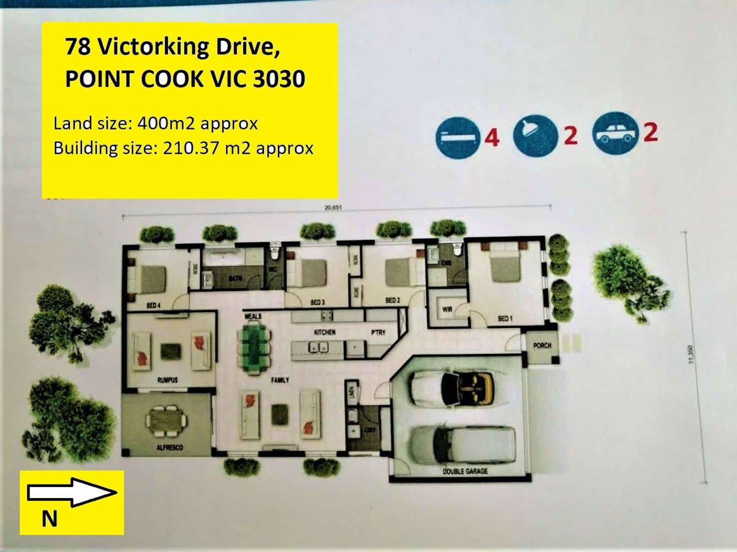 Floorplan of Homely house listing, 78 Victorking Drive, Point Cook VIC 3030