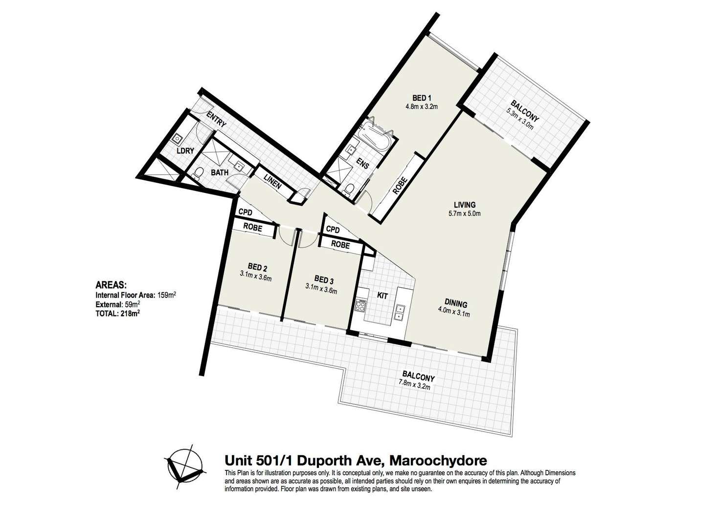 Floorplan of Homely unit listing, 501/1-7 Duporth Avenue, Maroochydore QLD 4558