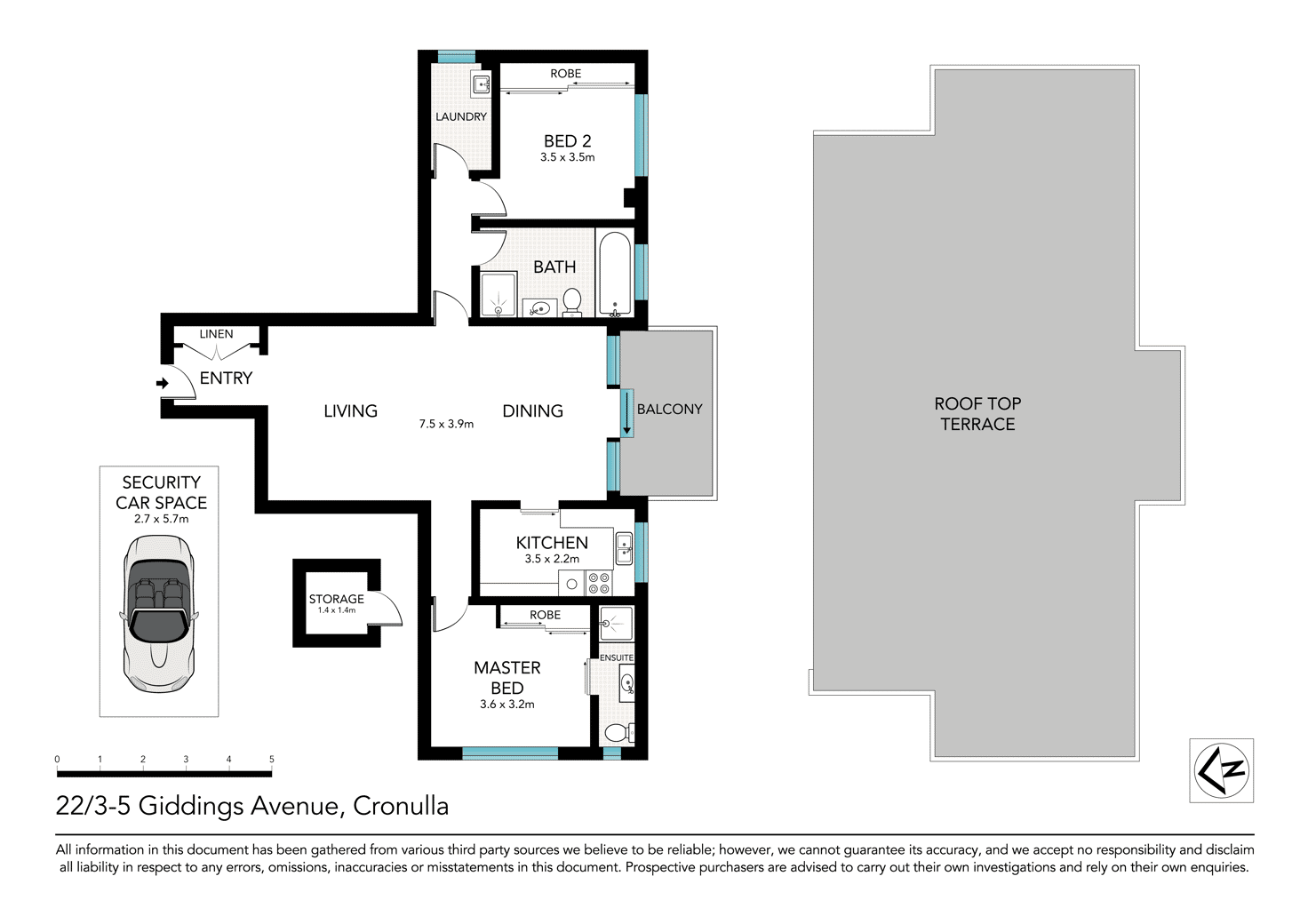 Floorplan of Homely apartment listing, 22/3-5 Giddings Avenue, Cronulla NSW 2230