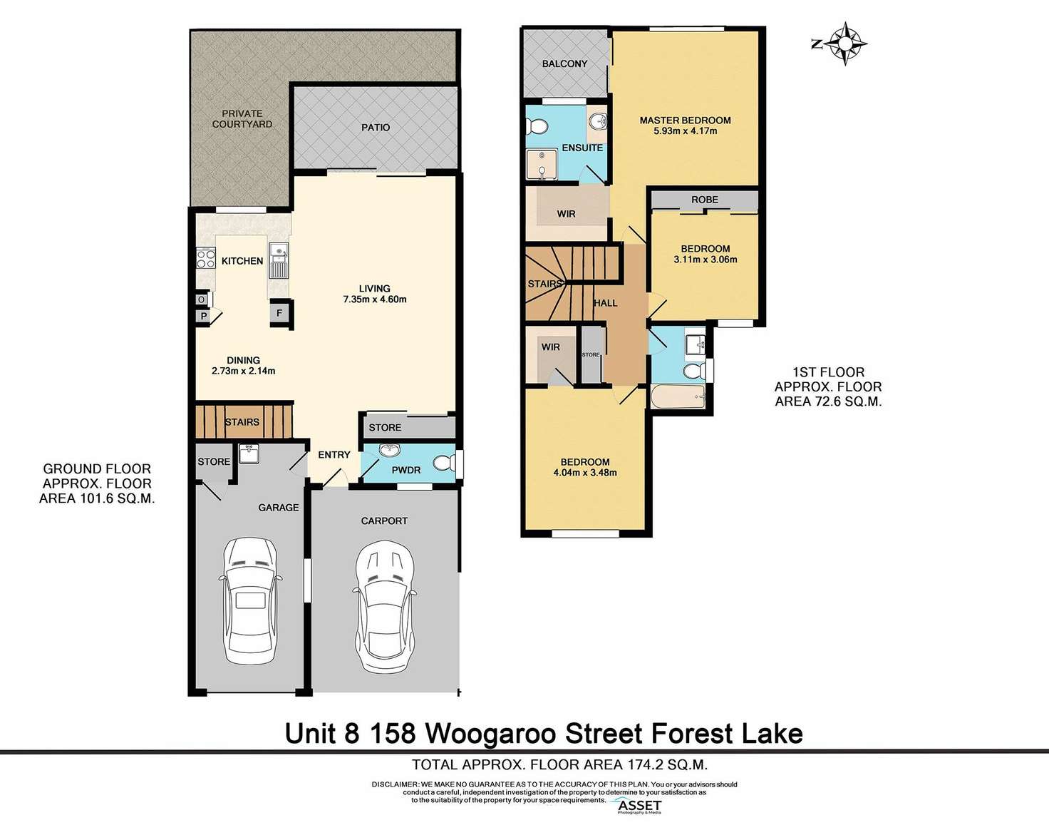 Floorplan of Homely townhouse listing, 8/158 Woogaroo Street, Forest Lake QLD 4078