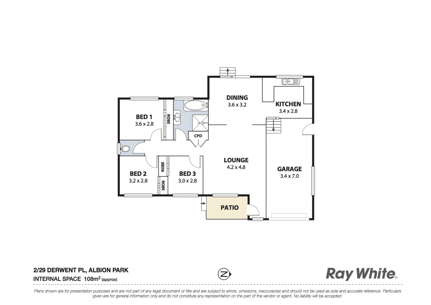 Floorplan of Homely villa listing, 2/29 Derwent Place, Albion Park NSW 2527