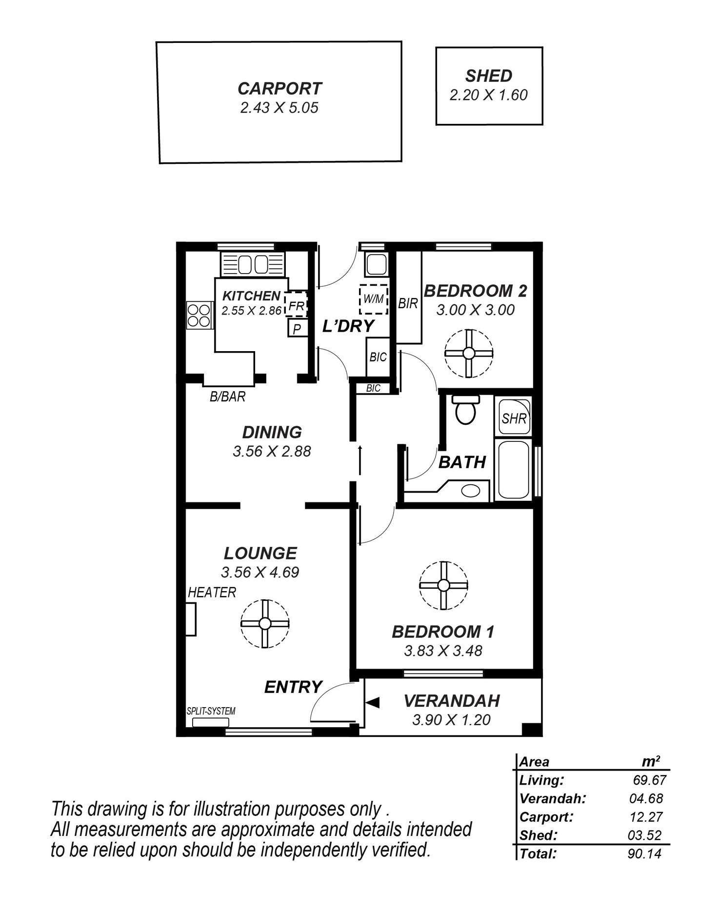 Floorplan of Homely unit listing, 2/3 Goodwin Street, Newton SA 5074
