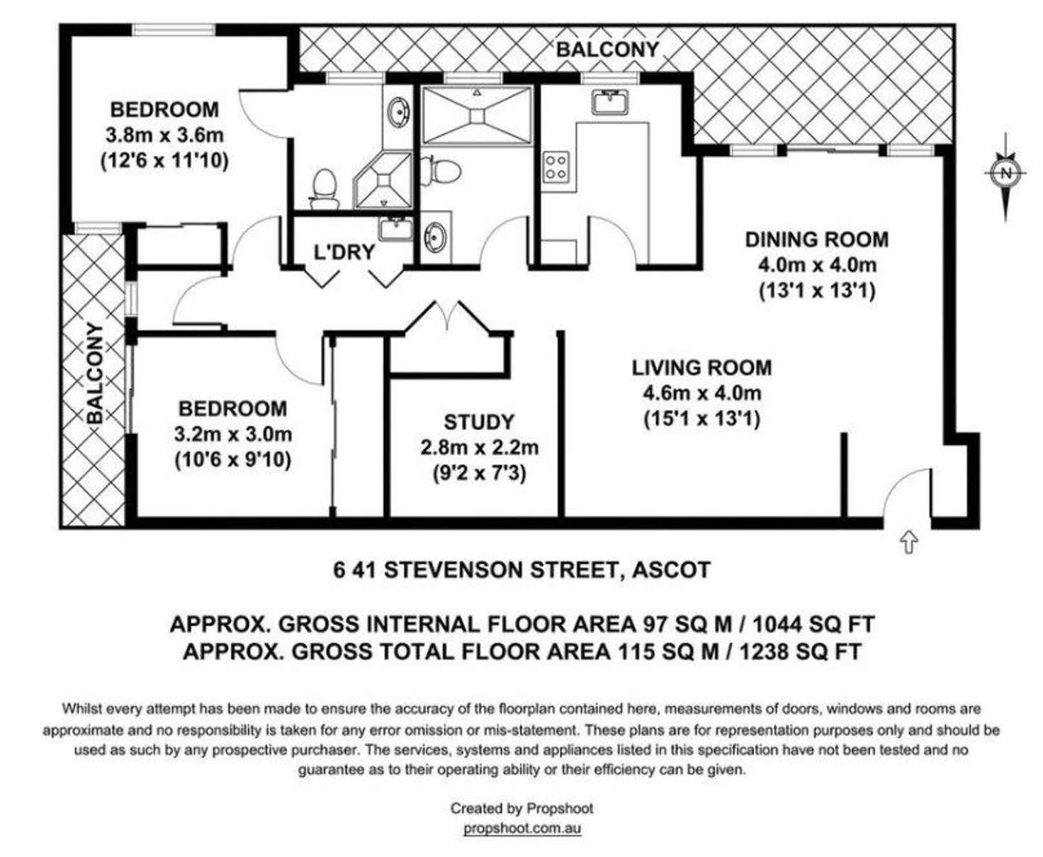 Floorplan of Homely unit listing, 6/41 Stevenson Street, Ascot QLD 4007