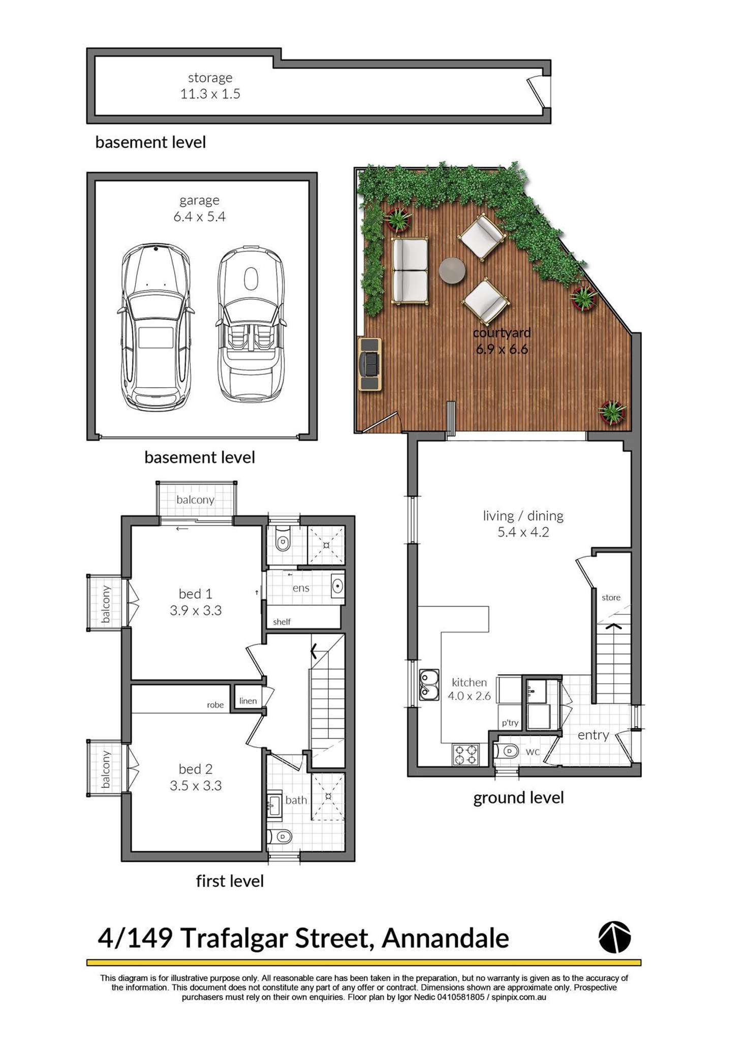 Floorplan of Homely townhouse listing, 4/149 Trafalgar Street, Annandale NSW 2038