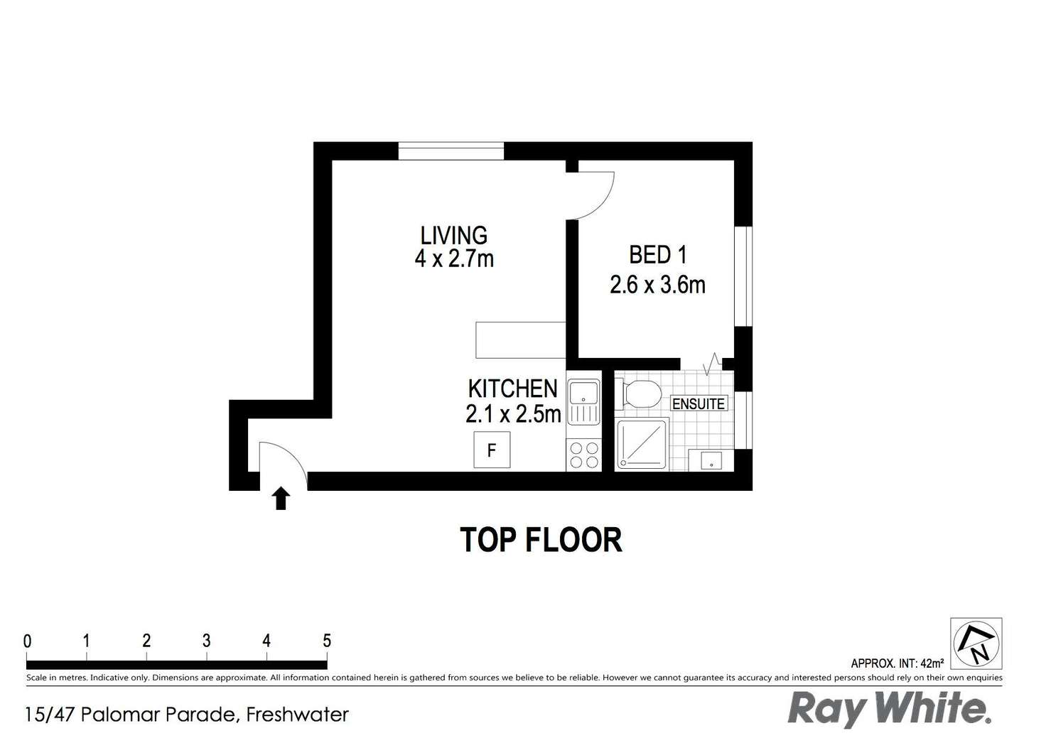 Floorplan of Homely unit listing, 15/47 Palomar Parade, Freshwater NSW 2096