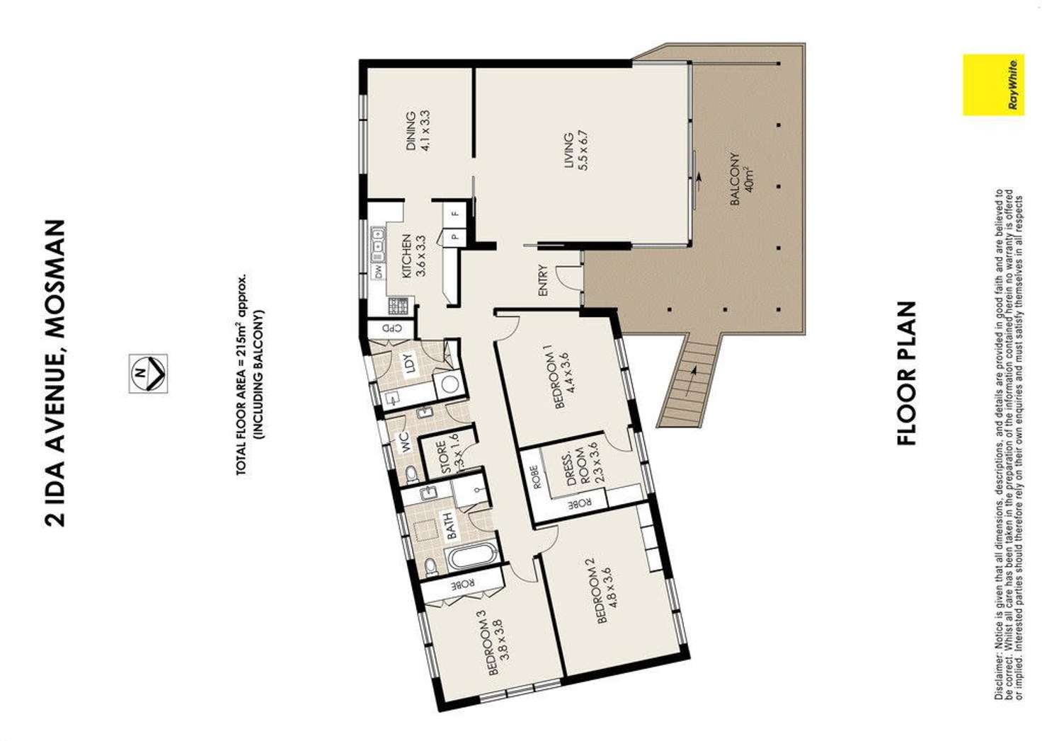 Floorplan of Homely house listing, 2 Ida Avenue, Mosman NSW 2088