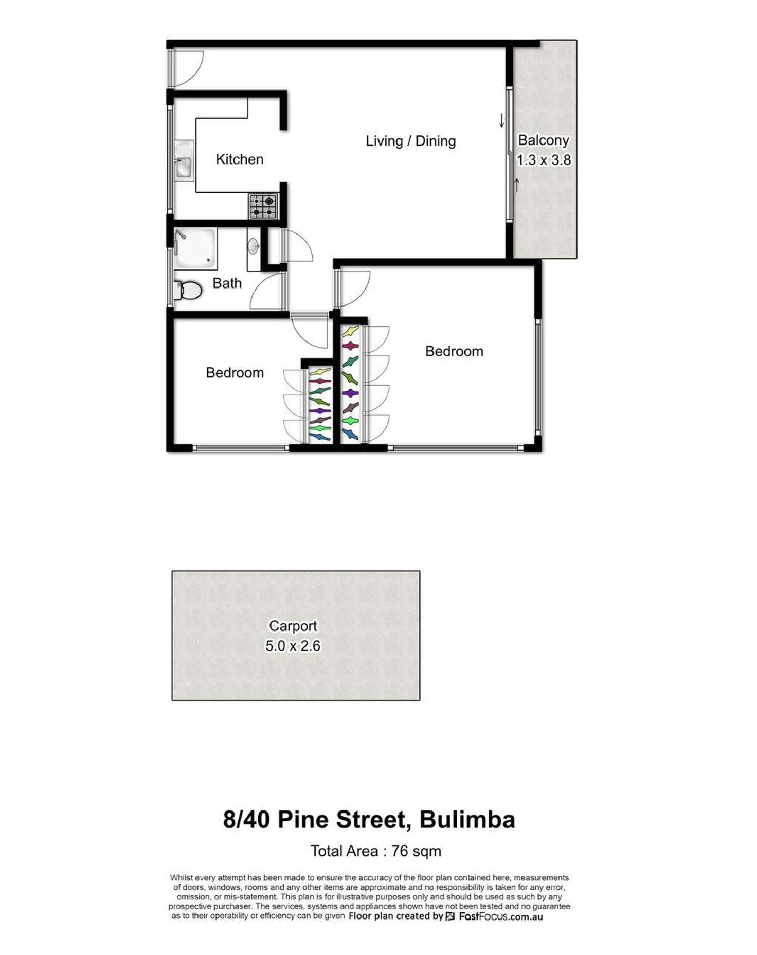 Floorplan of Homely unit listing, 8/40 Pine Street, Bulimba QLD 4171