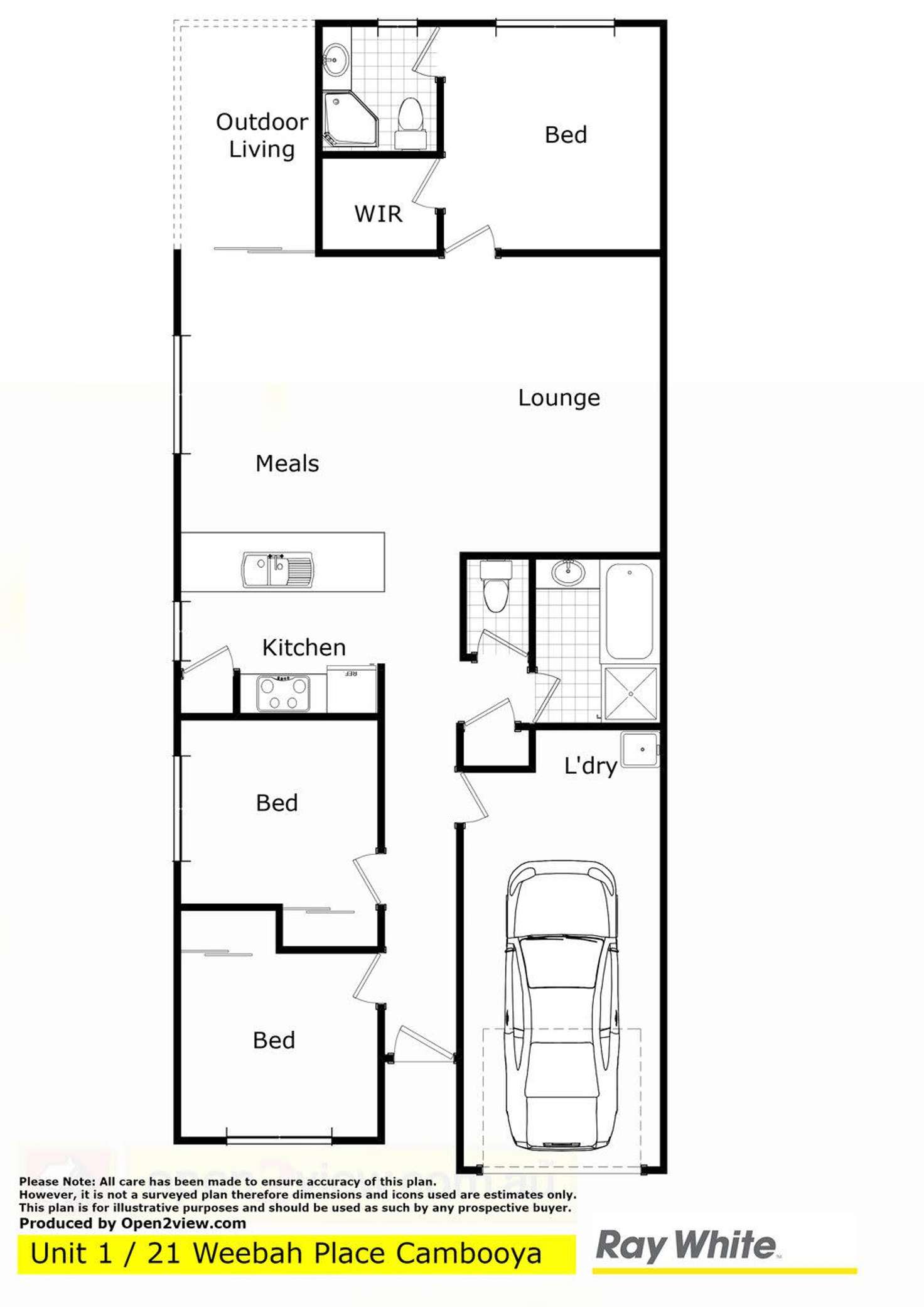 Floorplan of Homely unit listing, 1/21 Weebah Place, Cambooya QLD 4358