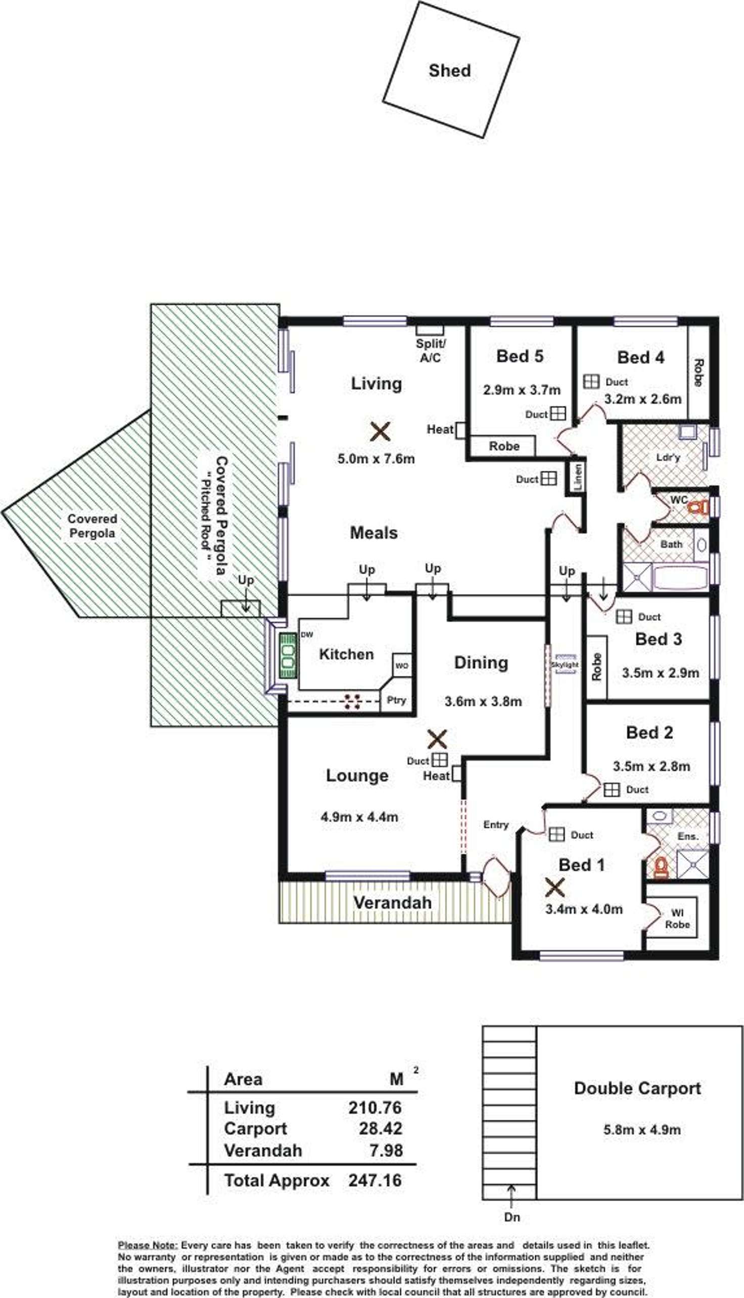 Floorplan of Homely house listing, 5 Pecos Court, Wynn Vale SA 5127