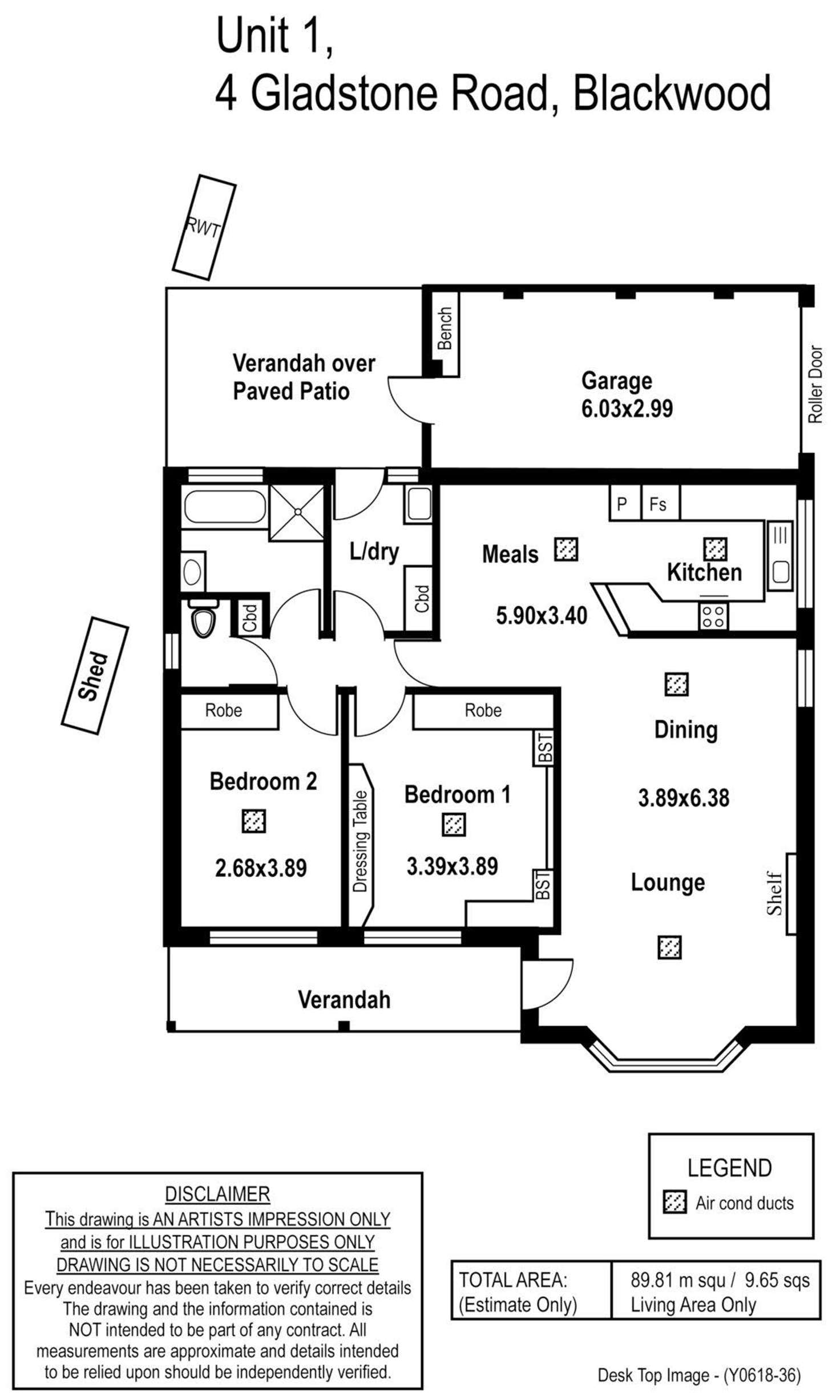 Floorplan of Homely unit listing, 1/4 Gladstone Road, Blackwood SA 5051