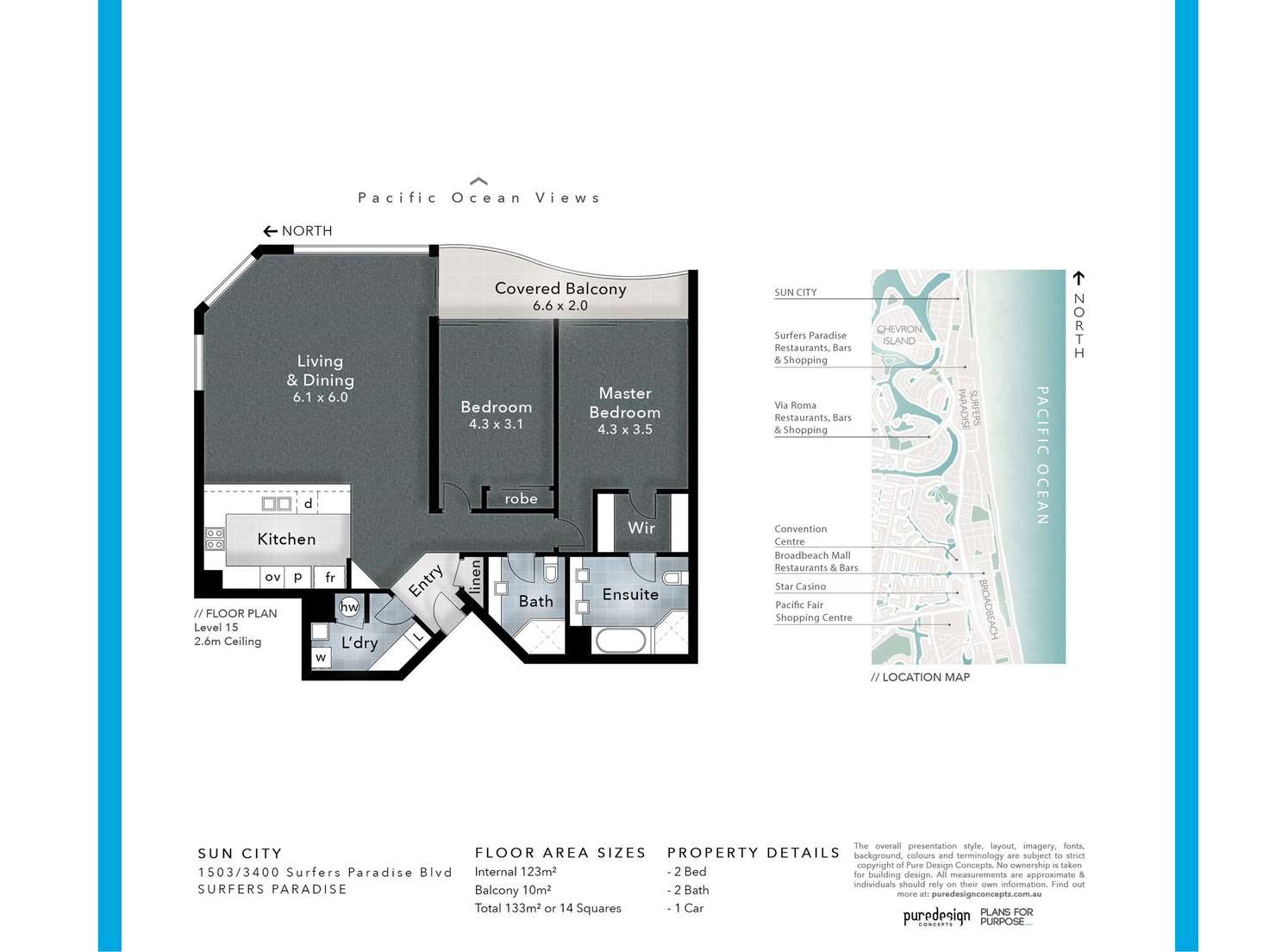 Floorplan of Homely unit listing, 1503/3400 Surfers Paradise Boulevard, Surfers Paradise QLD 4217