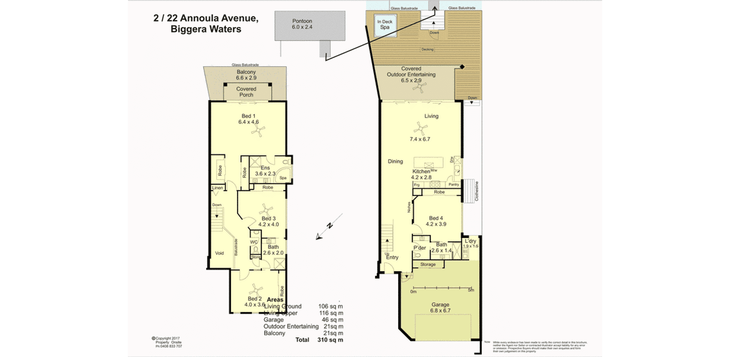 Floorplan of Homely house listing, 2/22 Annoula Avenue, Biggera Waters QLD 4216