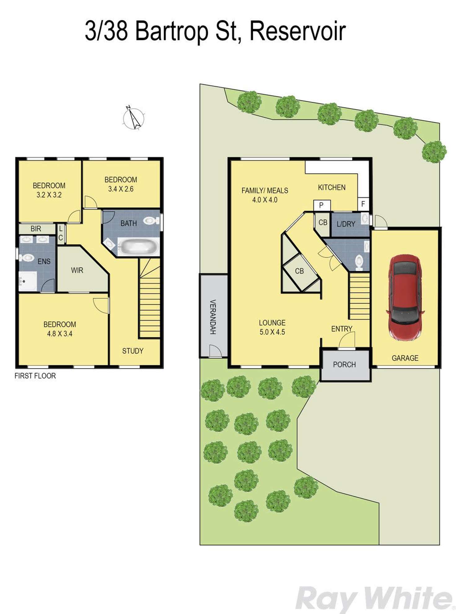 Floorplan of Homely townhouse listing, 3/38 Bartrop Street, Reservoir VIC 3073