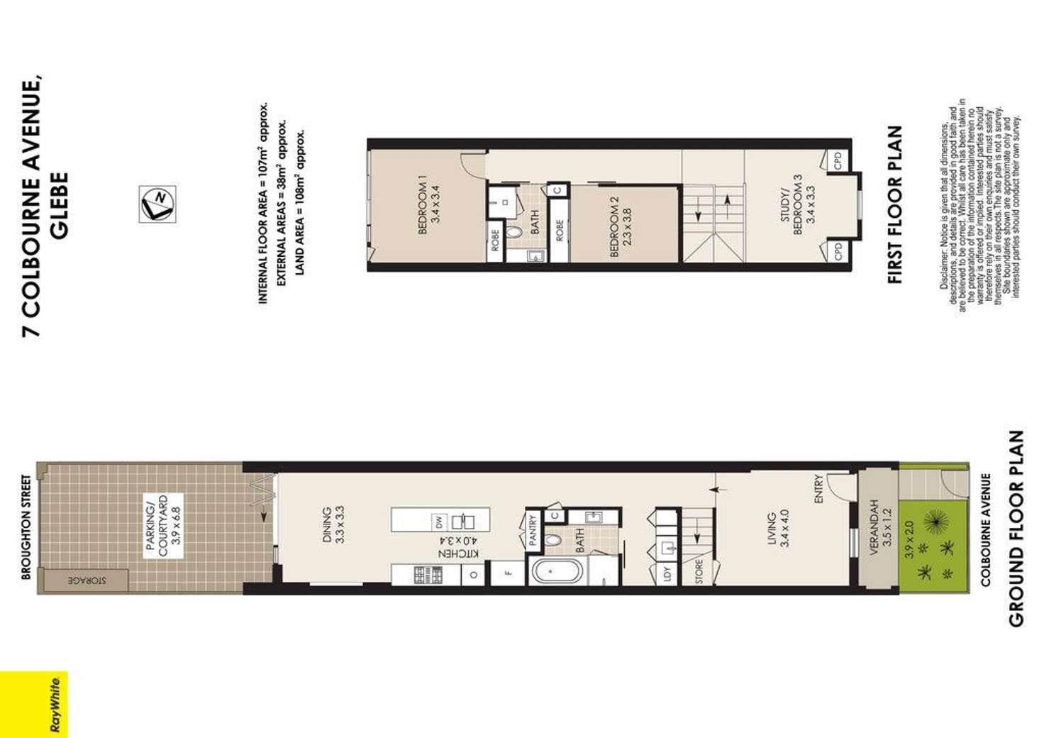Floorplan of Homely terrace listing, 7 Colbourne Avenue, Glebe NSW 2037