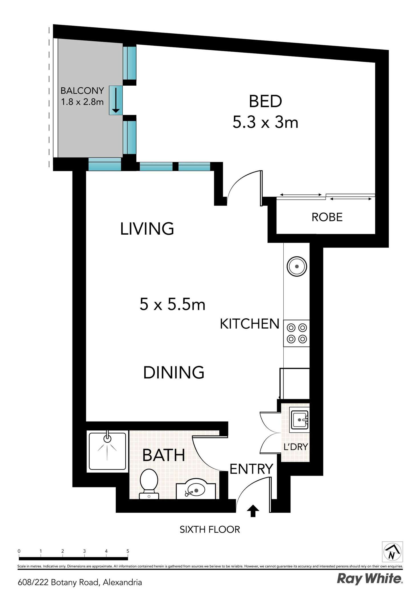 Floorplan of Homely apartment listing, 608/222 Botany Road, Alexandria NSW 2015
