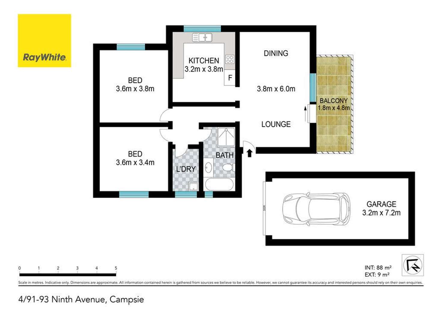 Floorplan of Homely unit listing, 4/91-93 Ninth Avenue, Campsie NSW 2194
