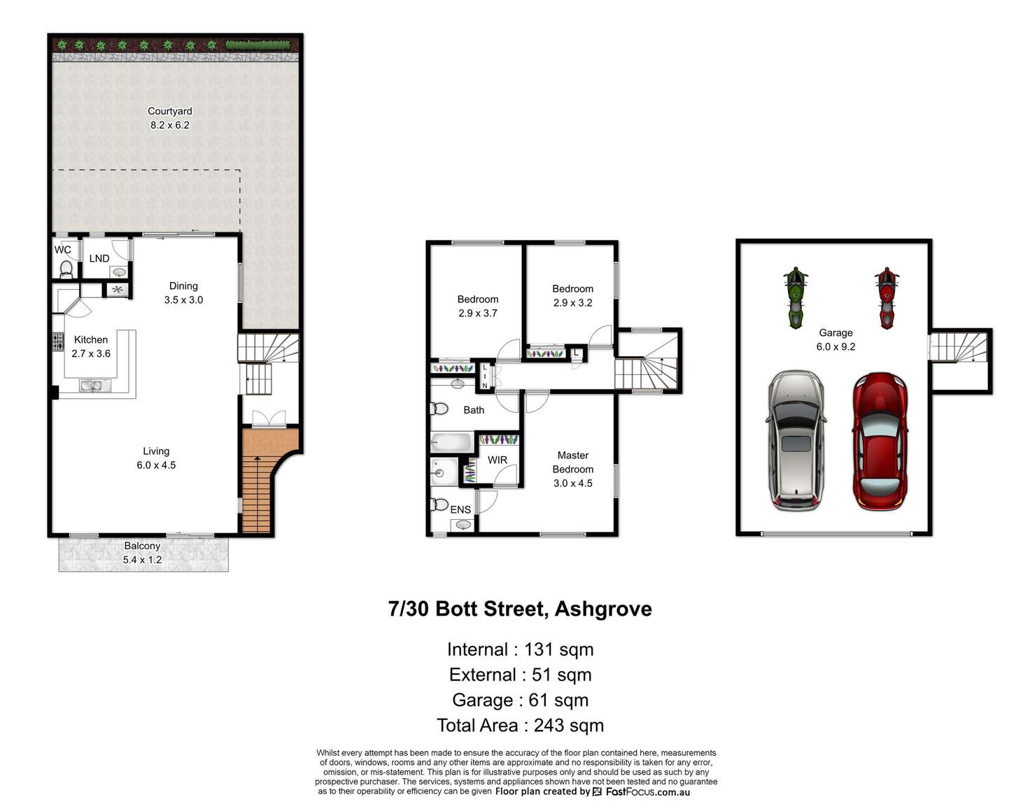 Floorplan of Homely townhouse listing, 7/30 Bott Street, Ashgrove QLD 4060