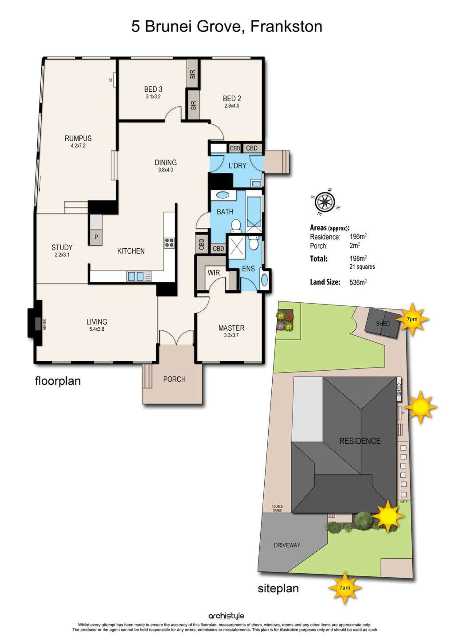 Floorplan of Homely house listing, 5 Brunei Grove, Frankston VIC 3199