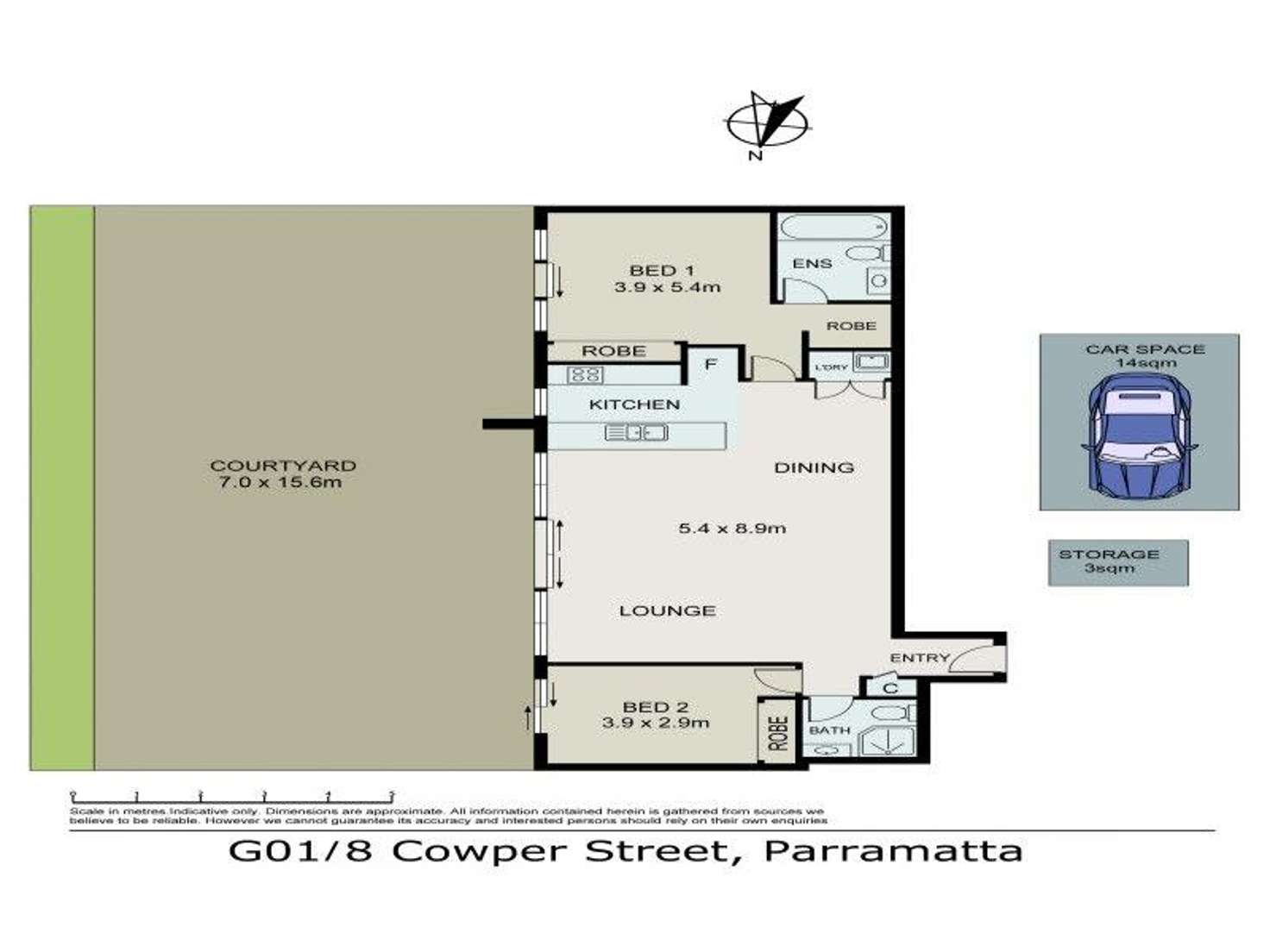 Floorplan of Homely apartment listing, G01/8 Cowper Street, Parramatta NSW 2150