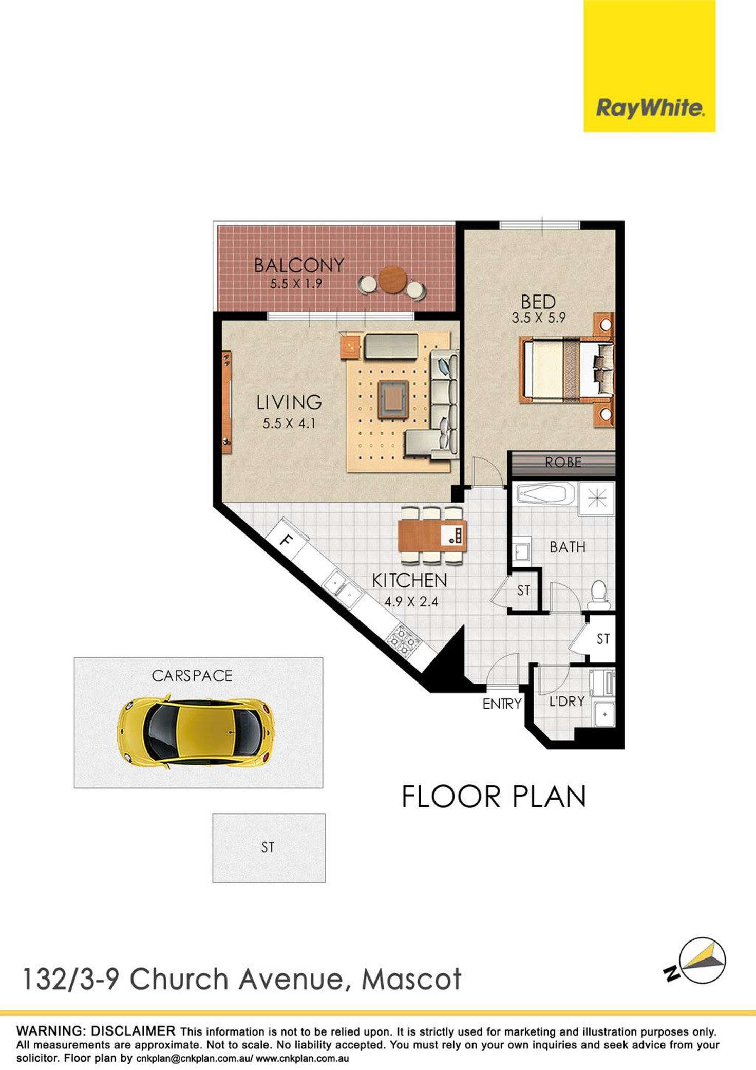 Floorplan of Homely apartment listing, 132/3-9 Church Avenue, Mascot NSW 2020
