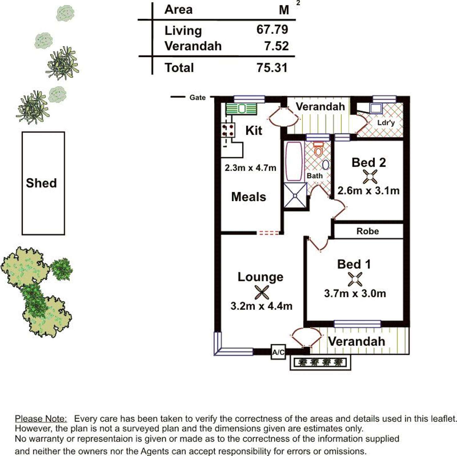 Floorplan of Homely unit listing, 1/398 Cross Road, Clarence Park SA 5034