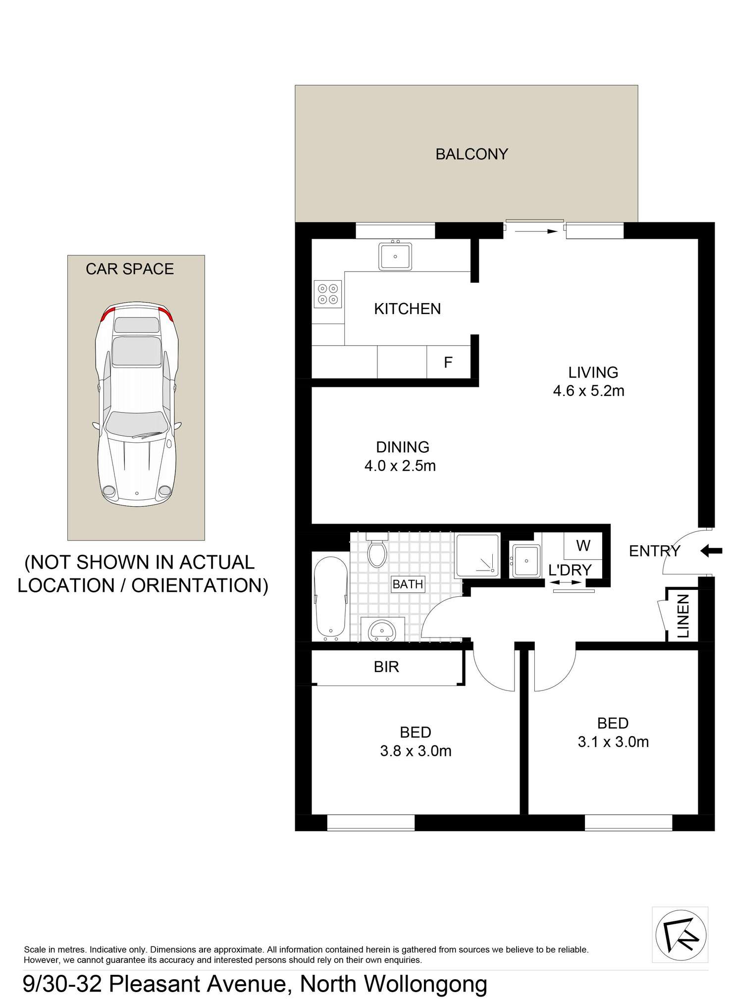 Floorplan of Homely unit listing, 9/30-32 Pleasant Avenue, North Wollongong NSW 2500